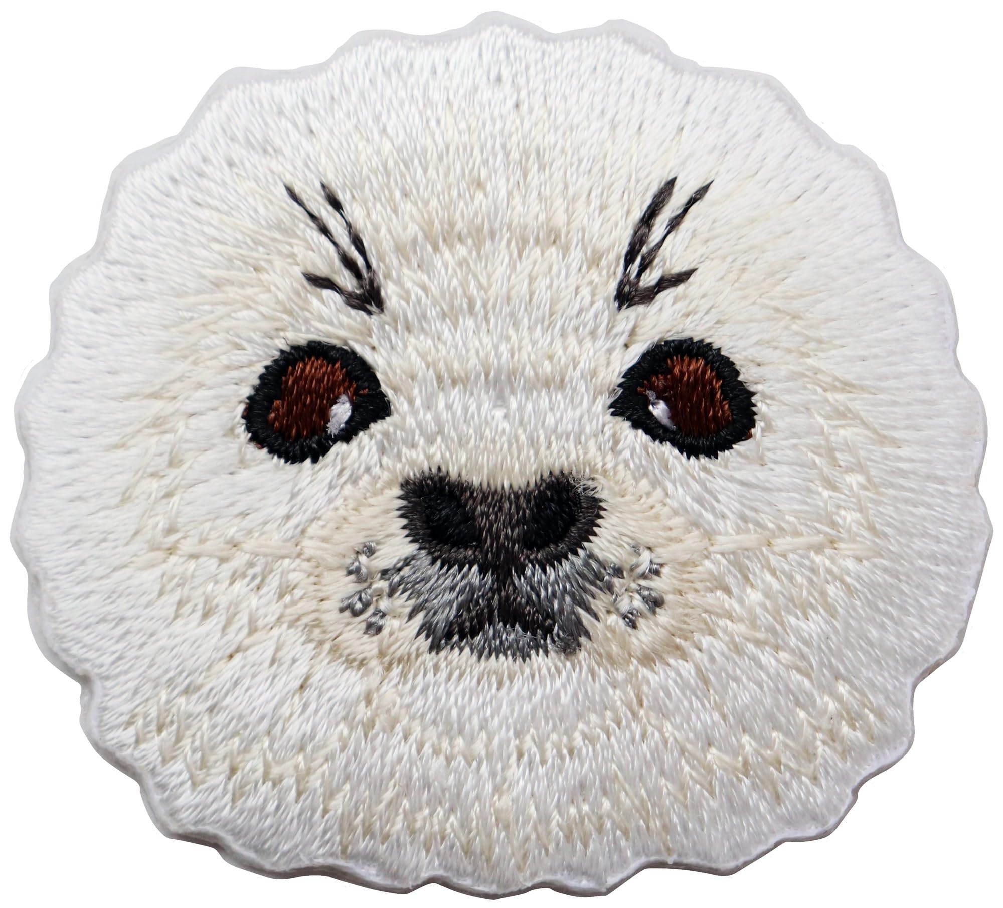 Amazon.co.jp: ワッペン ゴマフアザラシの赤ちゃん かわいい刺繍