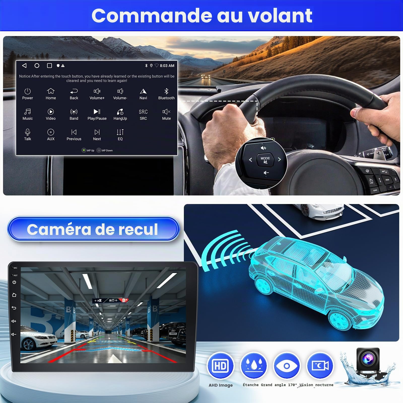 Inefala 2G+64G 9'' Autoradio Android 15 pour Toyota Yaris/Vizi 2005-2011