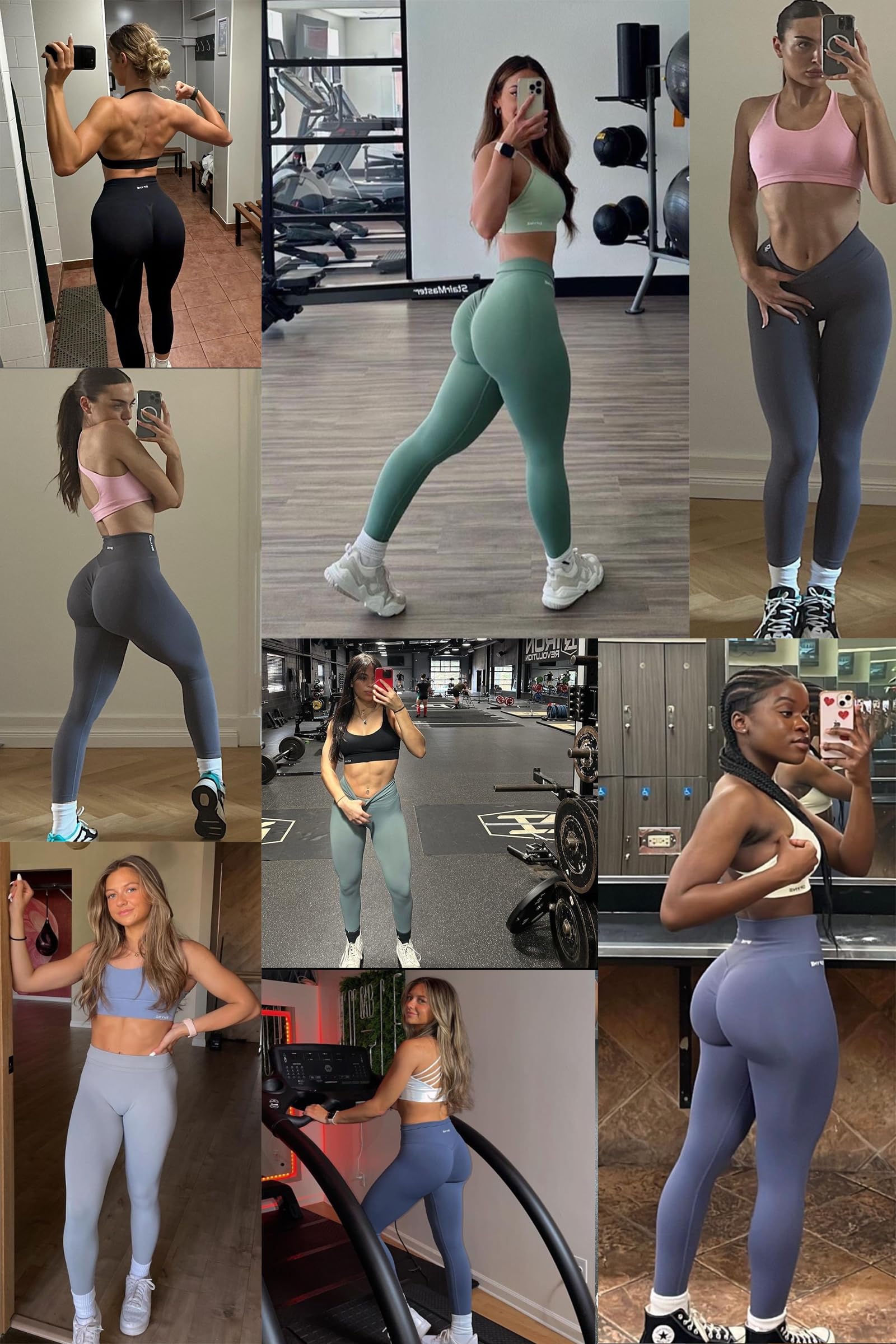 JOYSPELS Scrunch Butt Leggings Damen, Gym V Förmige Bund High Waist Sport Booty Lifting Po Push Up Seamless Blickdicht Shape Sporthose Lang - 5