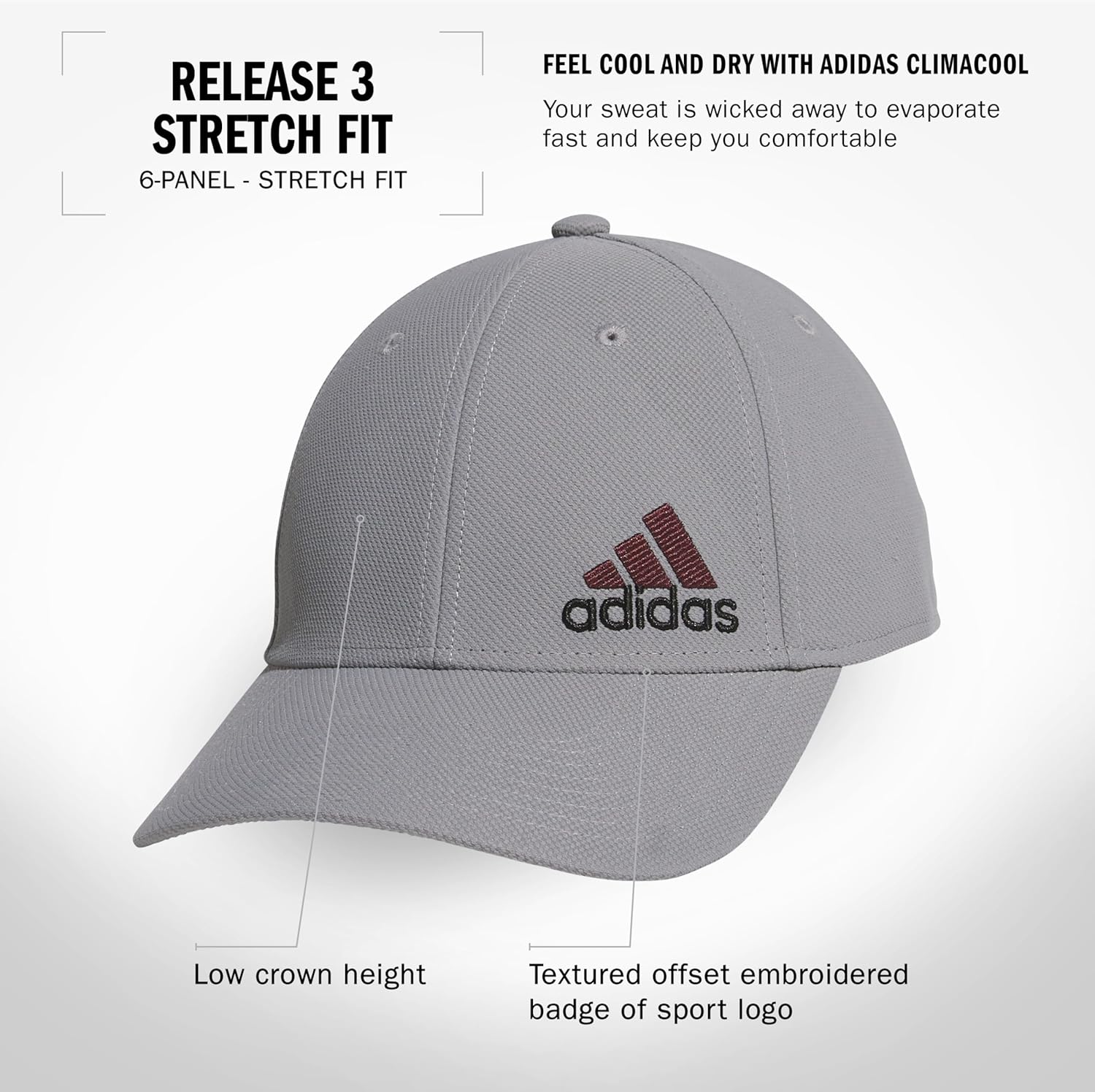 Adidas Mens Release 3 Structured Stretch Fit Cap - Image 2
