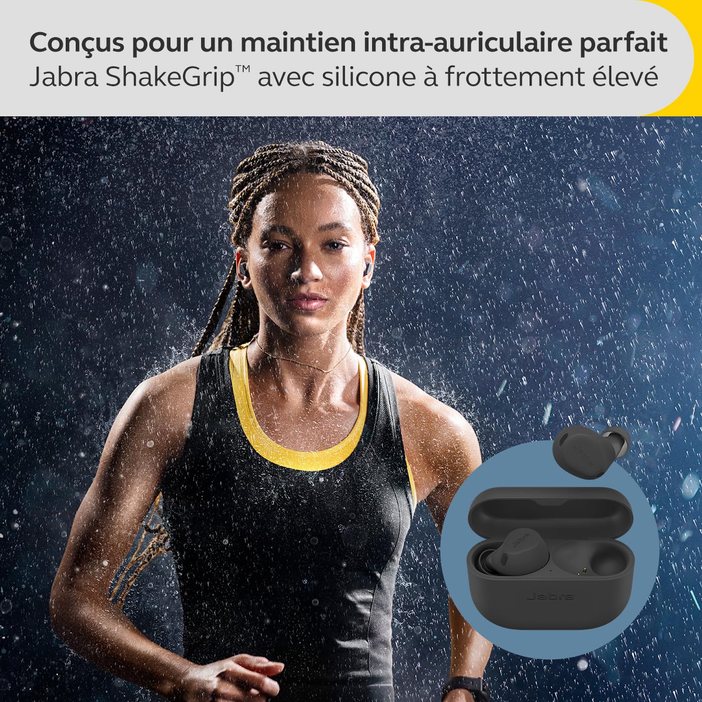 Jabra Elite 8 Active - Écouteurs sans Fil Bluetooth Intra-Auriculaires - Réduction de Bruit Hybride adaptative - 6 Microphones intégrés, résistants à l'eau et à la Transpiration - Gris foncé