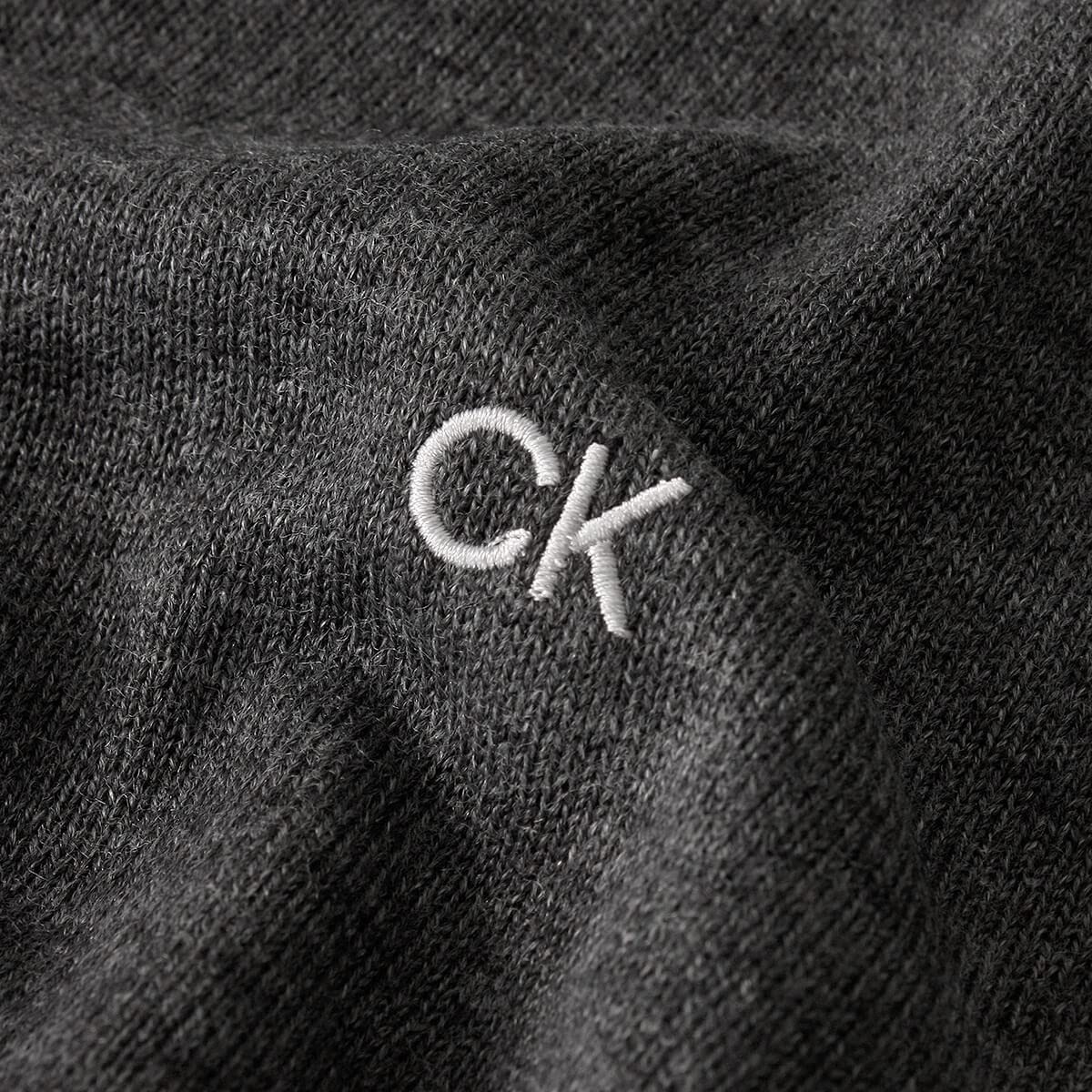 Calvin Klein Herren V-Neck Easy Care Baumwolle Pullover - Charcoal Marl - M