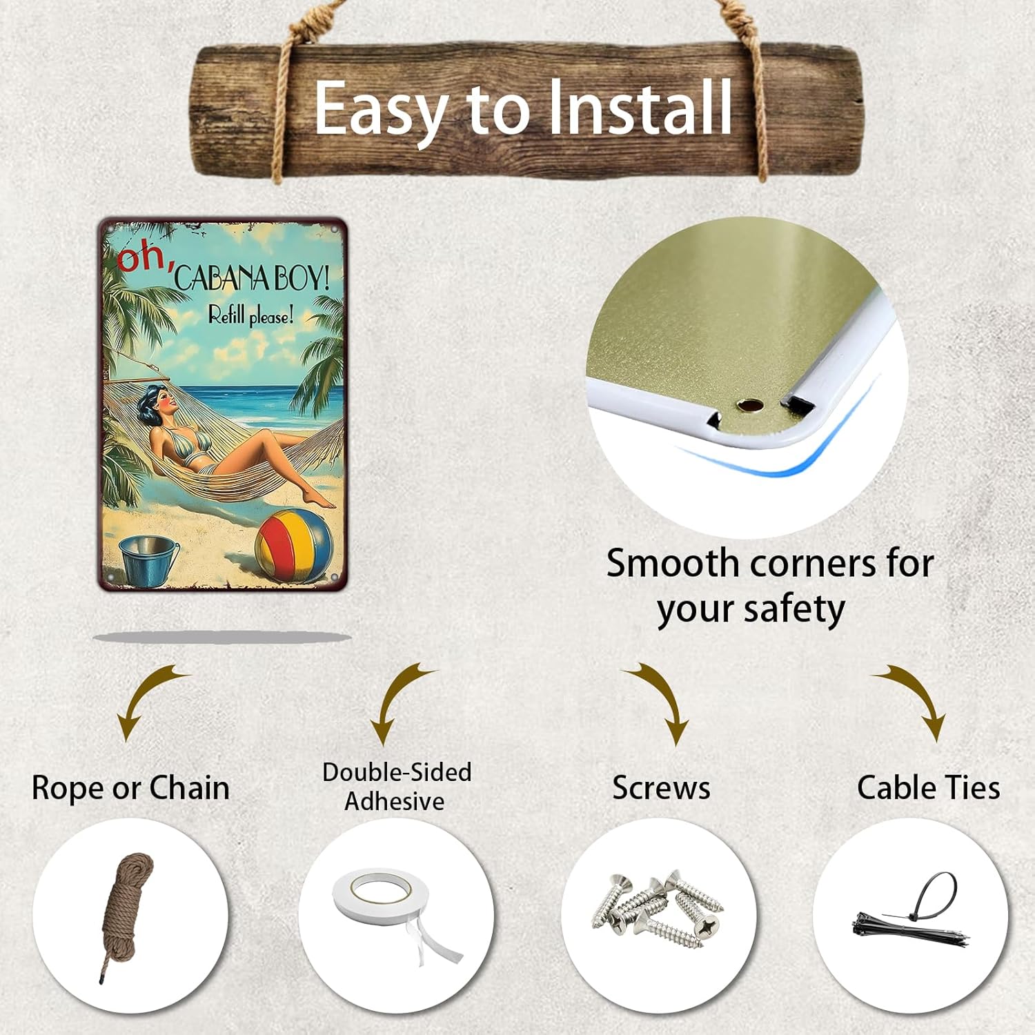 Oh Cabana Boy Refill please Metal Sign Vintage Bar Cabin Home Wall Decoration Pool Decor Tiki Bar Decor 8x12 Inch - Image 3