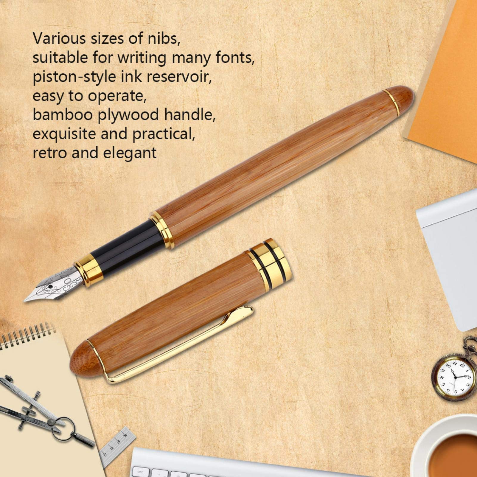 Akozon Bambus Pen,Bamboo Stift Sperrholz Kalligraphie,Kalligraphie Art  Fllfederhalter Broad Stub Meiel-Spitz Nib Schreiben Gothic Arabisch  Italic(written2.5mm) : Amazon.de: Brobedarf & Schreibwaren