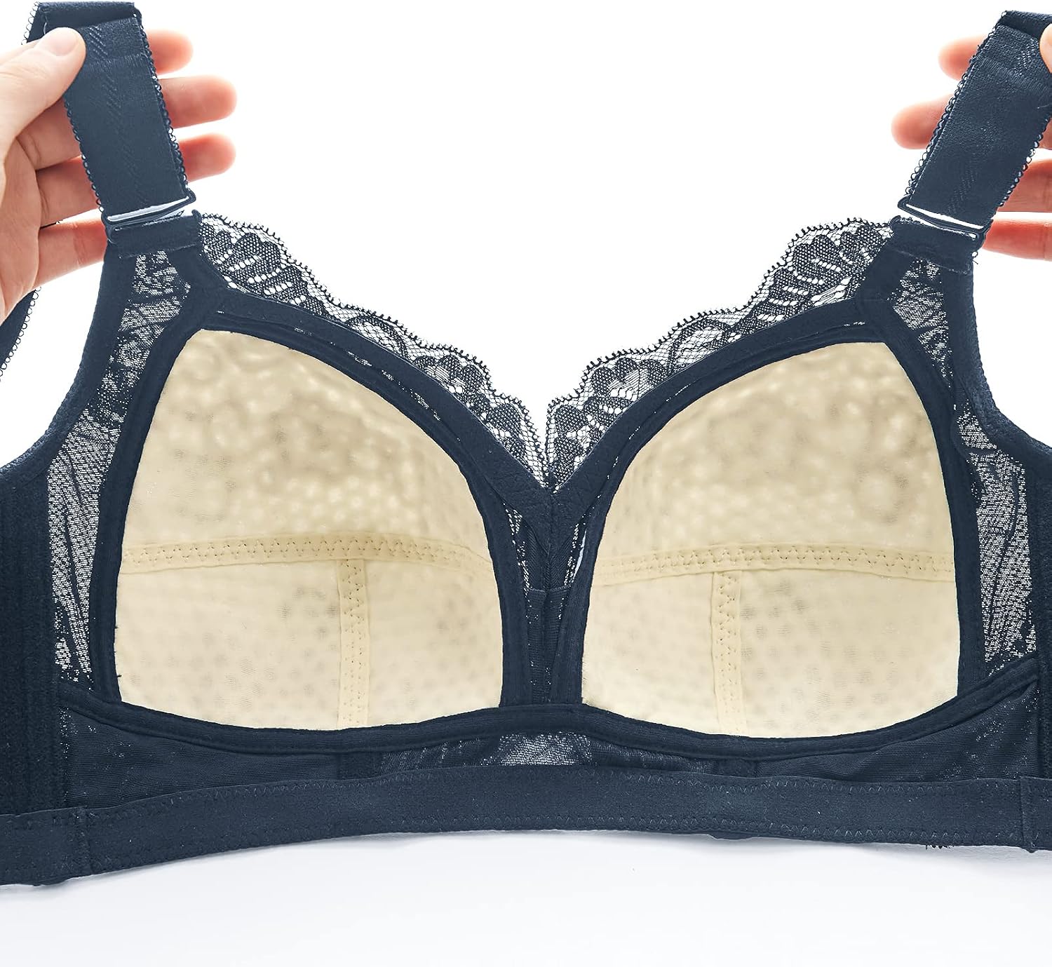 AILIVIN 34-40(B-DD) Women's Minimizer Wire Free Beauty Lace Non Padded Full Coverage Bra - Image 5