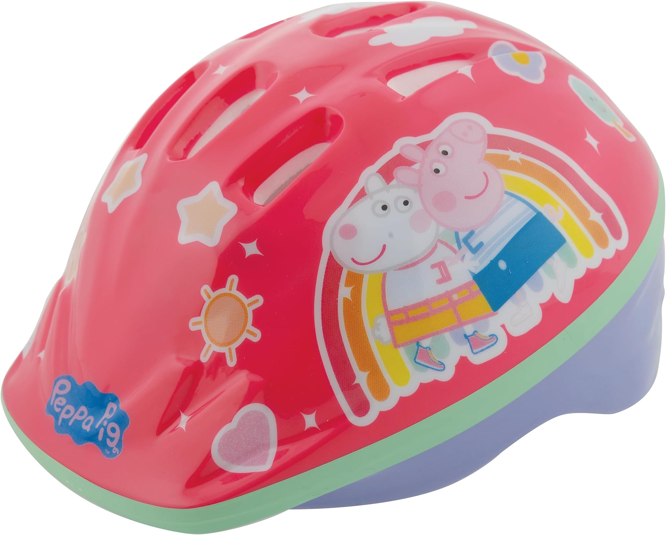 Peppa Pig Kids Bike Helmet Officially Licensed Character Design Robust EPS Inner Material, Adjustable Size, Ventilated Shell for Cooling Suitable for Head Sizes 48-52cm