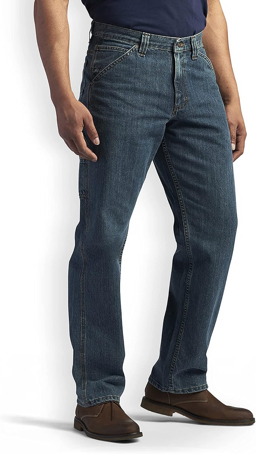 Lee Men's Loose-Fit Straight Leg Carpenter Jean 28W x 30L Authentic Stone