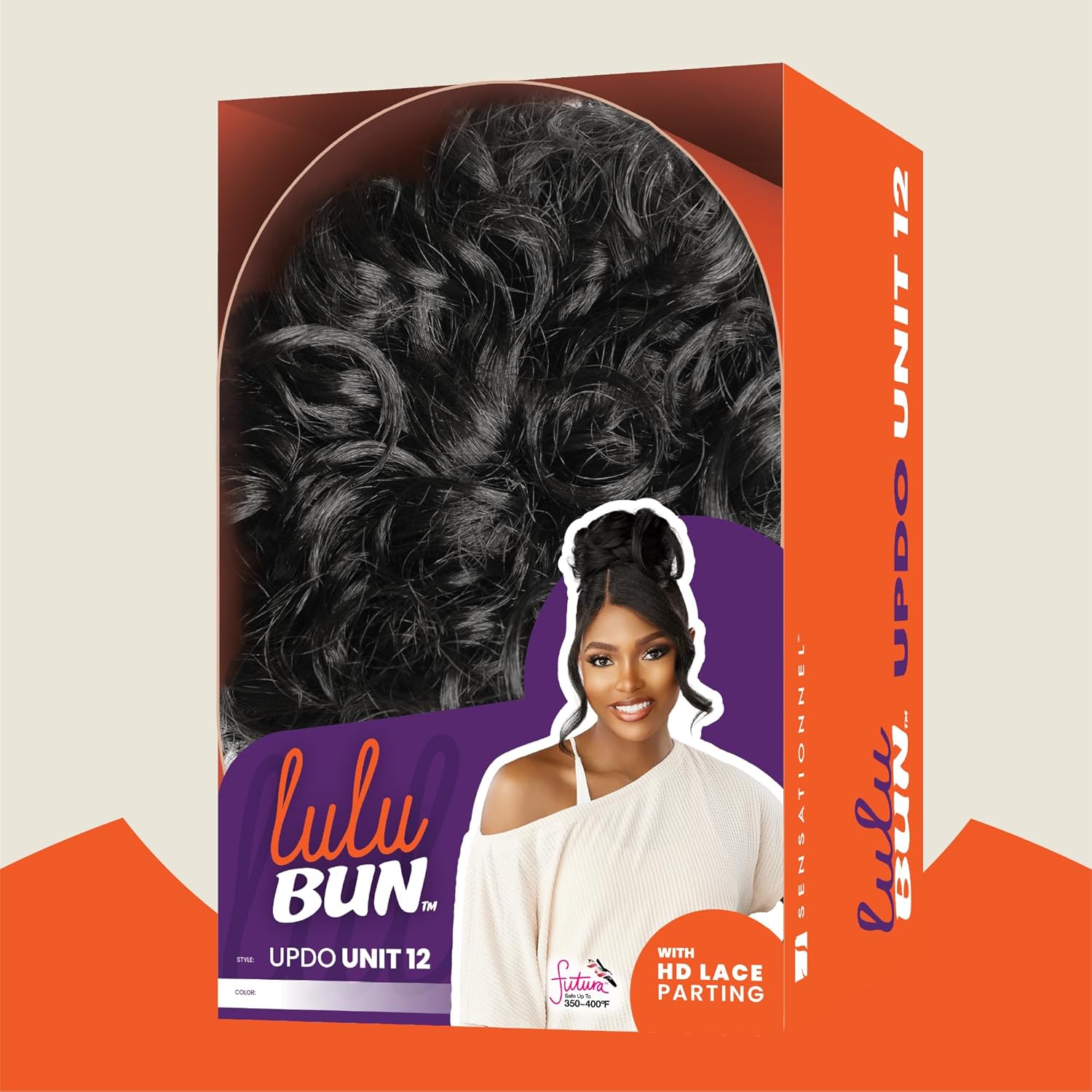 Sensationnel Lulu Bun Updo Hairextensions - Unit 12 Synthetic 3x3.5 HD Lace Parting Quick and Easy Wear Hair (1 JETBLACK)