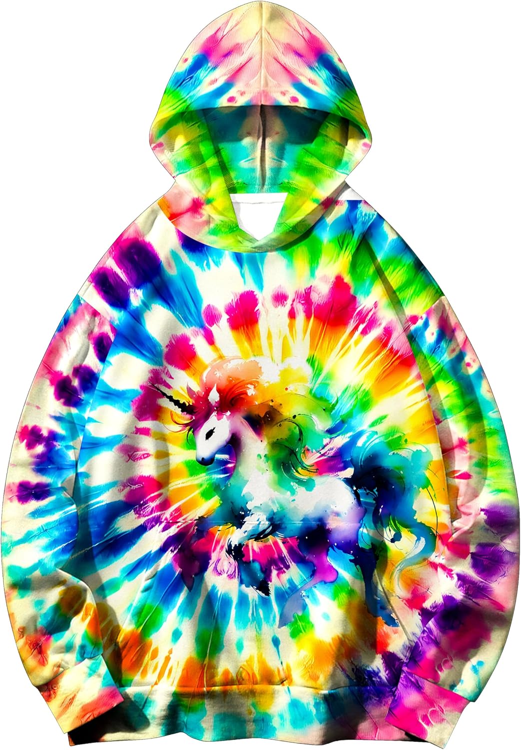 Kids Tie Dye Pullover Hoodie with Kangaroo Pocket for Boys Girls Sweatshirt