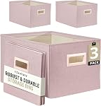 DECOMOMO Storage Baskets for Shelves Robust Closet Storage Bins for Clothes, Books, Organization (Pack of 3 - Beige)