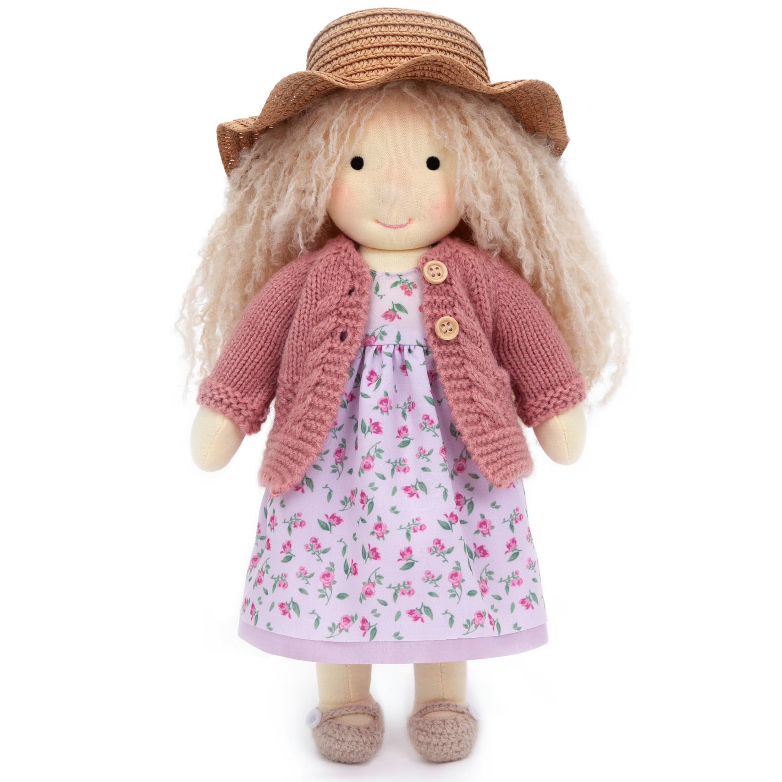 BlissfulPixie Waldorf Handmade Rag Doll - Personalized Collectors Plush for Kids Birthday Present with Beautiful Box-Darcy 12"