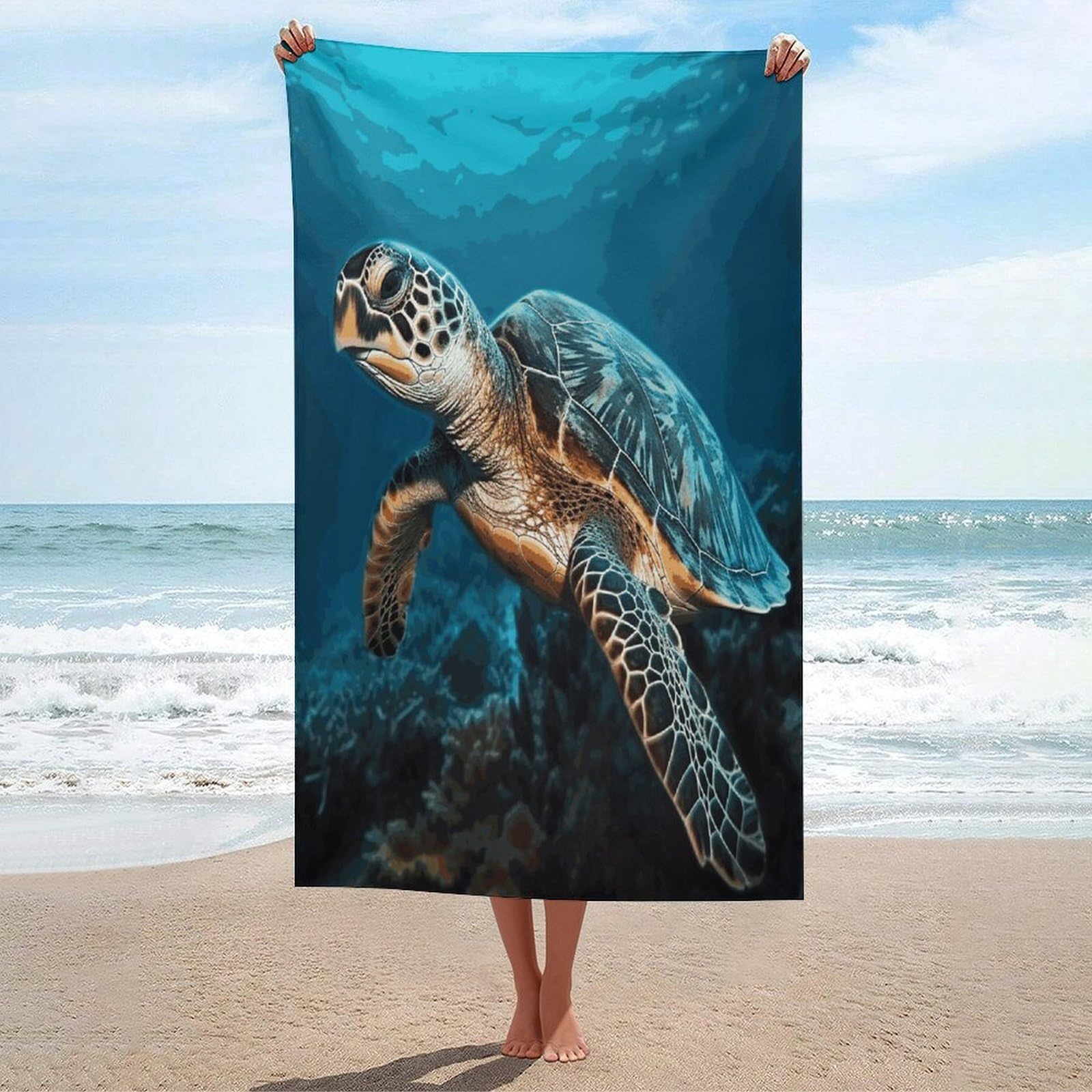 Adfgyerh Unisex Style Sea Turtle2 Bath Towels Beach Towel Lightweight Quick Dry, Bath Towel For Travel Sports Pool Swimming Bath Camping Yoga Adults130x80cm