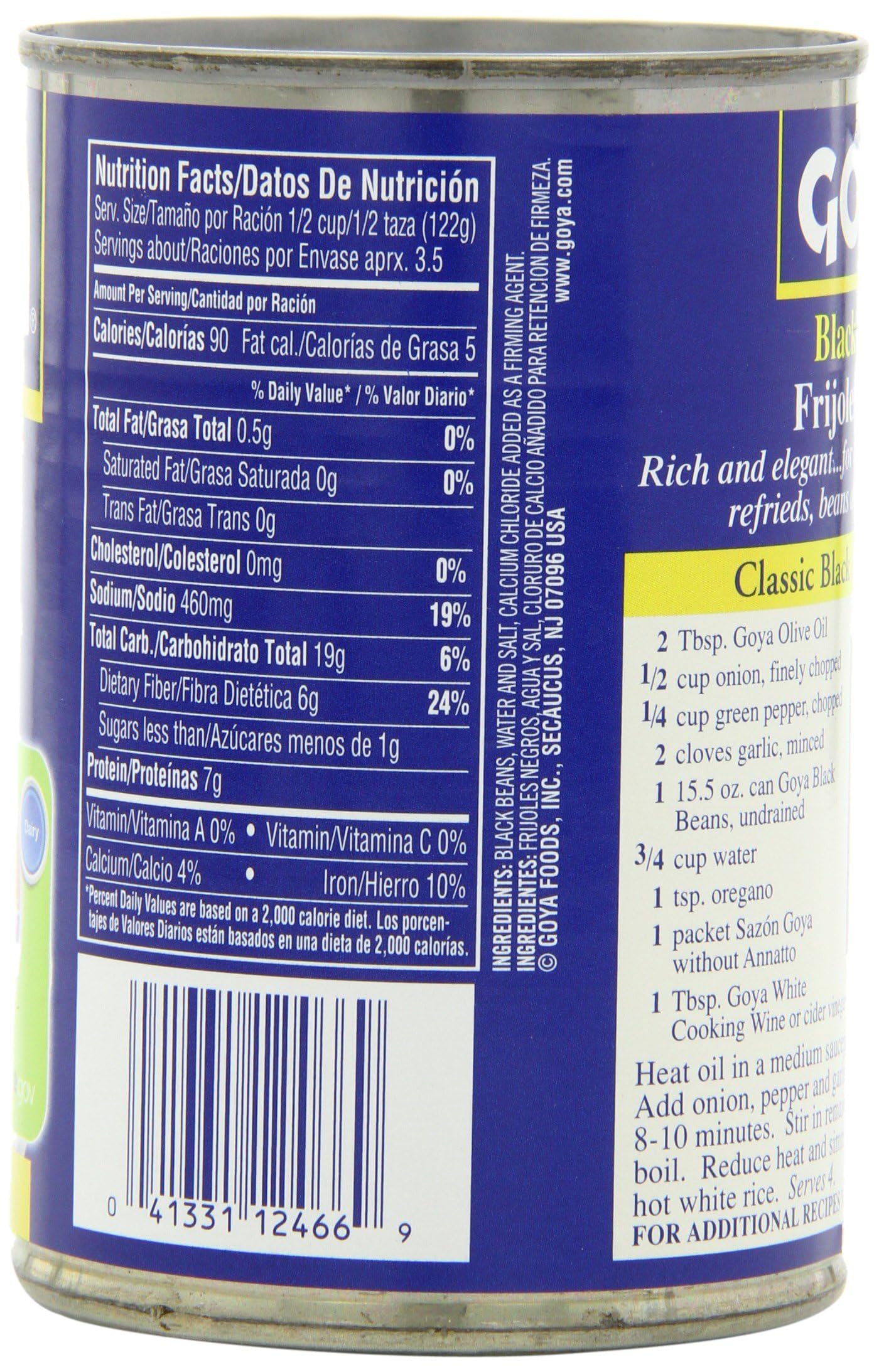 Goya Black Beans - Frijoles Negros 15.5 Oz Pack of 6