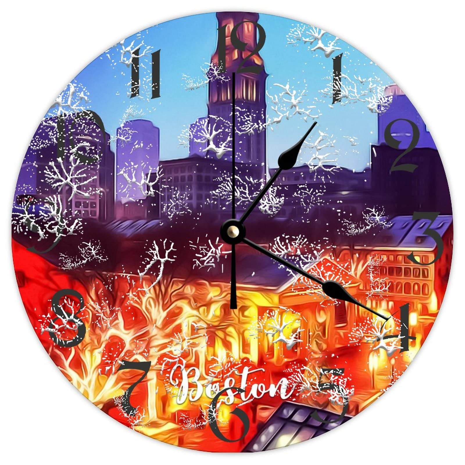 Horloge murale en bois silencieuse et sans tic-tac pour chambre d'enfant