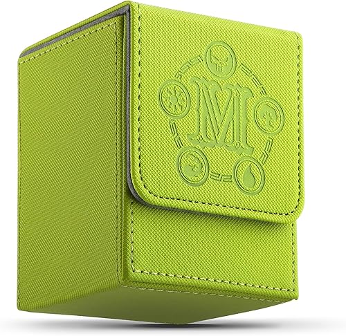 TCGUARD Caja de cartas magnética fuerte para cartas MTG, se adapta a más de 100 tarjetas con funda, piel sintética con forro de microfibra,