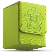 Card Deck Box for MTG Card Storage Box Holds 100 Plus Single Sleeved Cards, Microfiber Lining and Leather Card Box Compatible with Trading Card Games TCG, Yugioh Cards, etc. Green