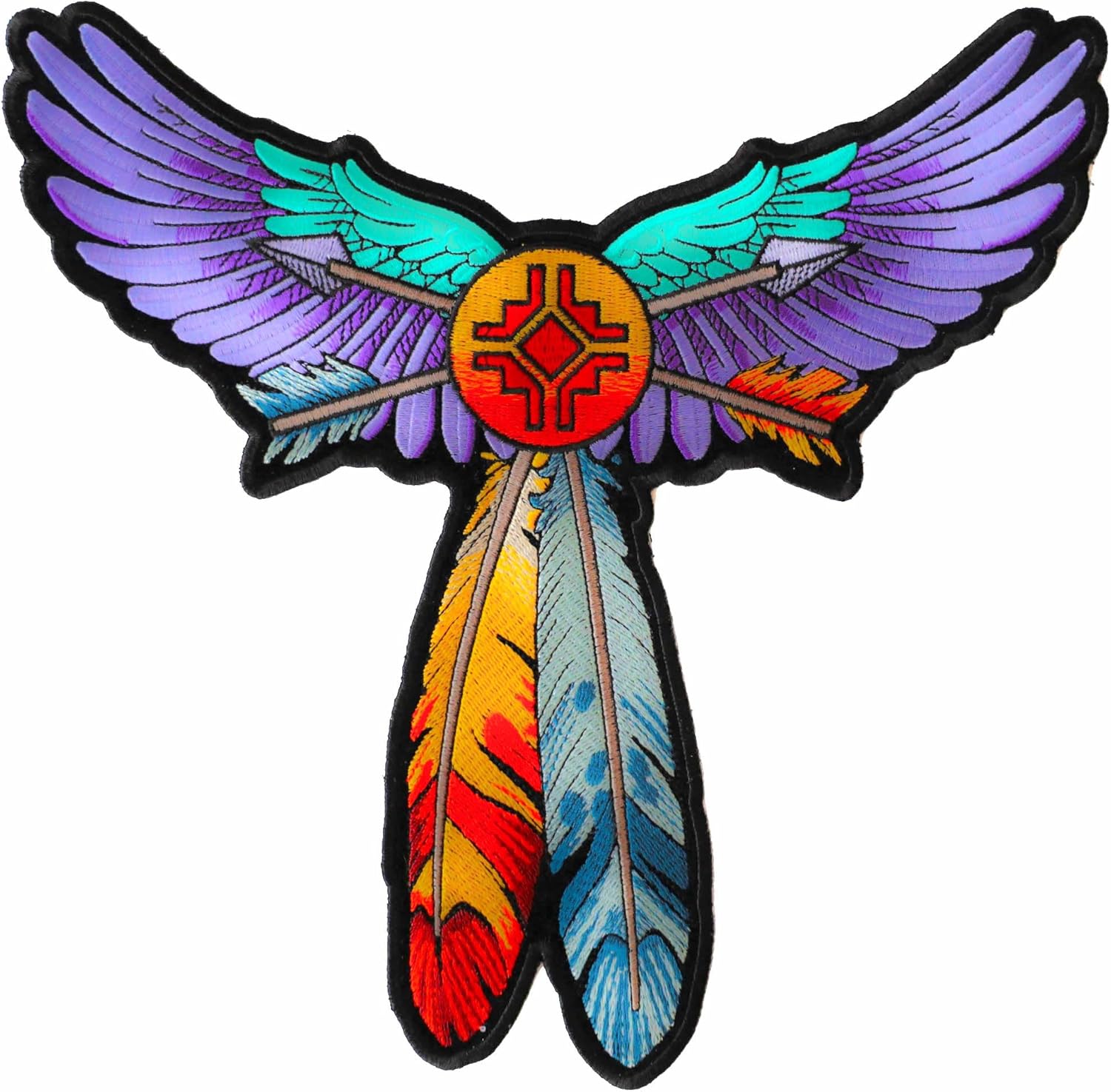 Feathers and Wings Patch, Large Ladies Back Patches for Jackets (PL5705)