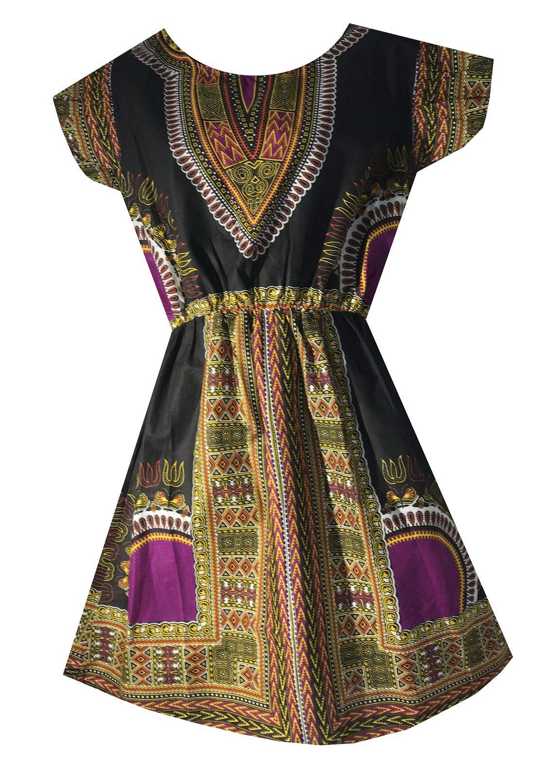 Decora Apparel Girls Dashiki Caftan African Short Baby Doll Dress Above Knee Length
