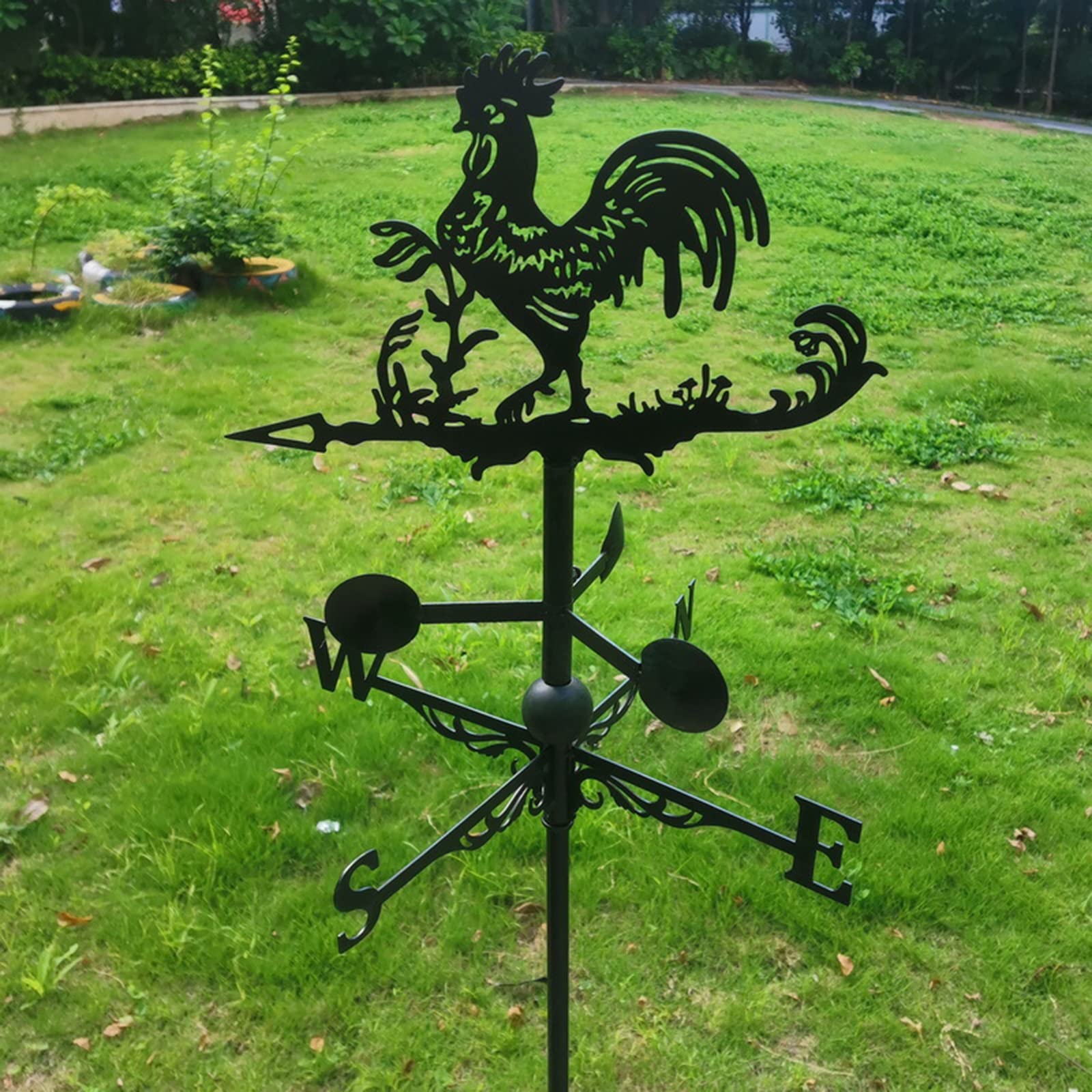 Girouette en métal avec Coq Animal - Décorations créatives de Poussin - Indicateur de Direction du Vent pour l'extérieur, la Ferme, la Cour, Le Jardin, Le pavillon
