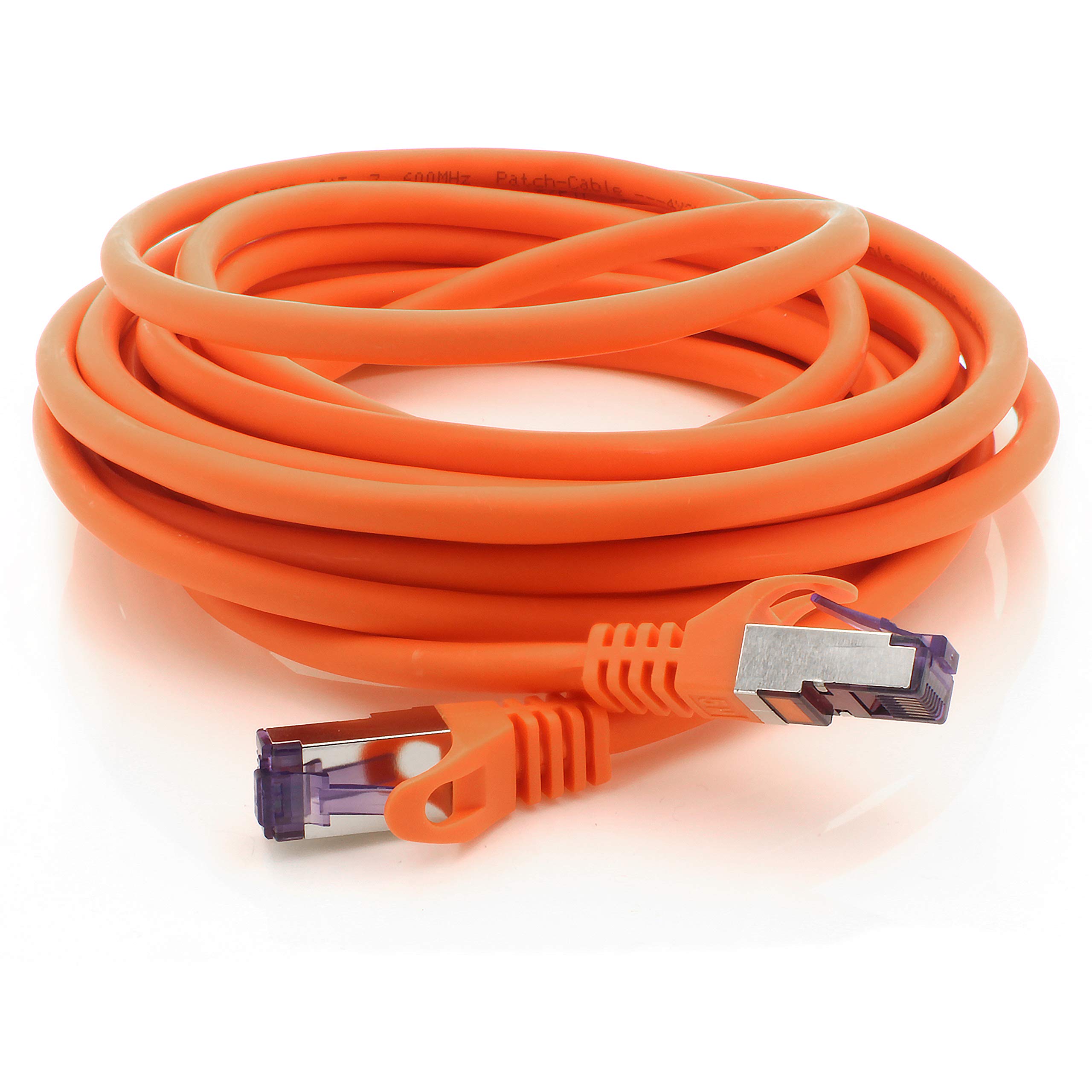1aTTack.de Cat.7 Cavo di Rete 0,5m - arancione - 5 Pezzi - Ethernet LAN Cat.7 SFTP PIMF LSZH Spina RJ45 Cat6a 10 Gbit s