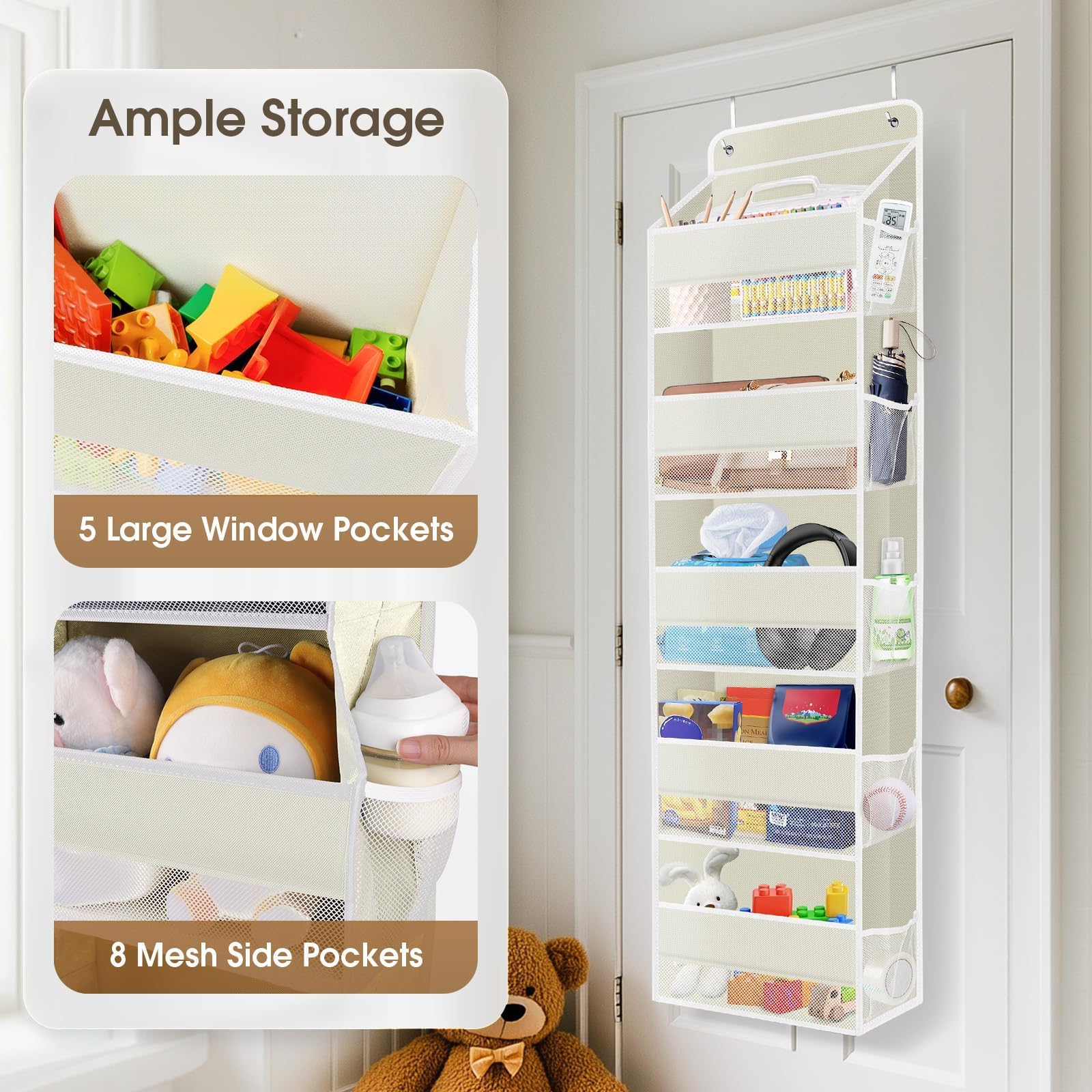 SpackHacks - Organizadores colgantes beige de 5 niveles