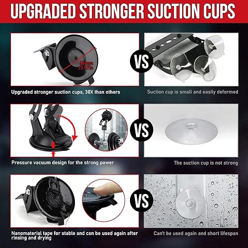 Miniatura 2 de Barra de luz estroboscópica blanca y roja 2 en 1, 20 modos intermitentes, mejorada con ventosas, luces de advertencia de emergencia para parabrisas