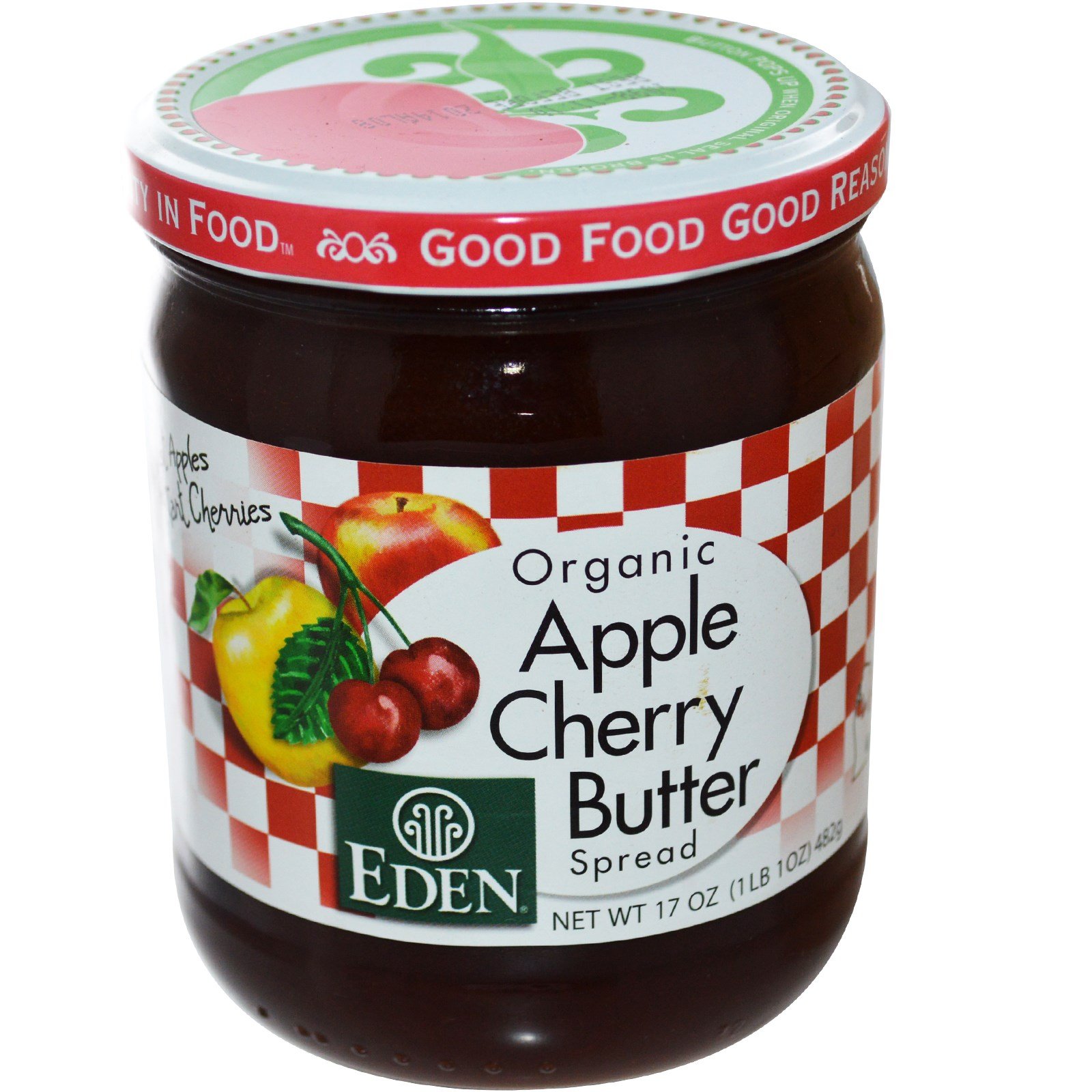 Eden Foods, Organic, Apple Cherry Butter Spread, 17 oz (482 g) - 3PC