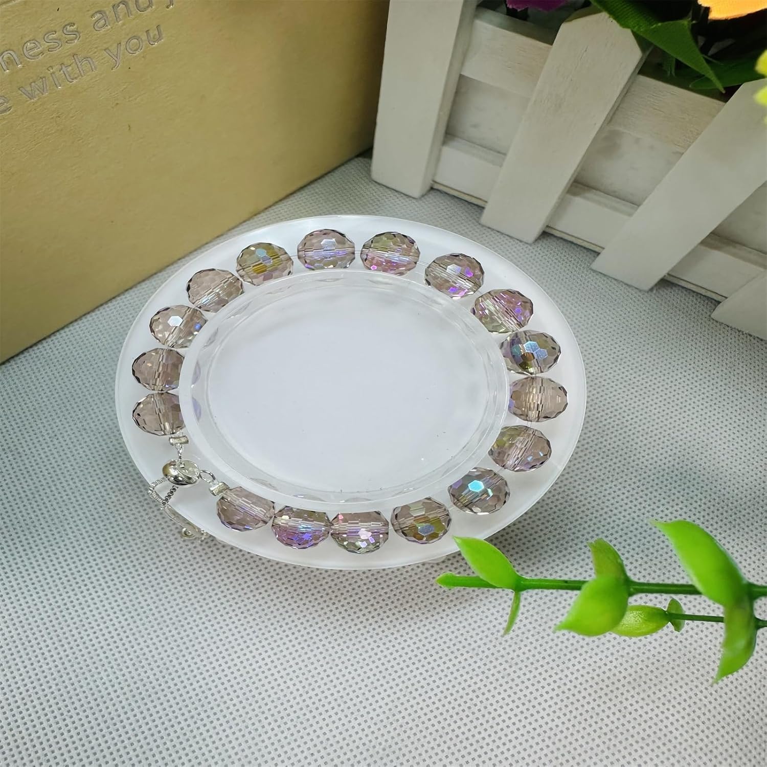 New Designed Iridescent Crystal Beaded Bracelet with Dangling Charms And Women's Gifts.The Sugar Austrian Crstal Bracelet is a Delicate Gorgeous Bracelet for Lady With Adjustable Elasticity - Image 4