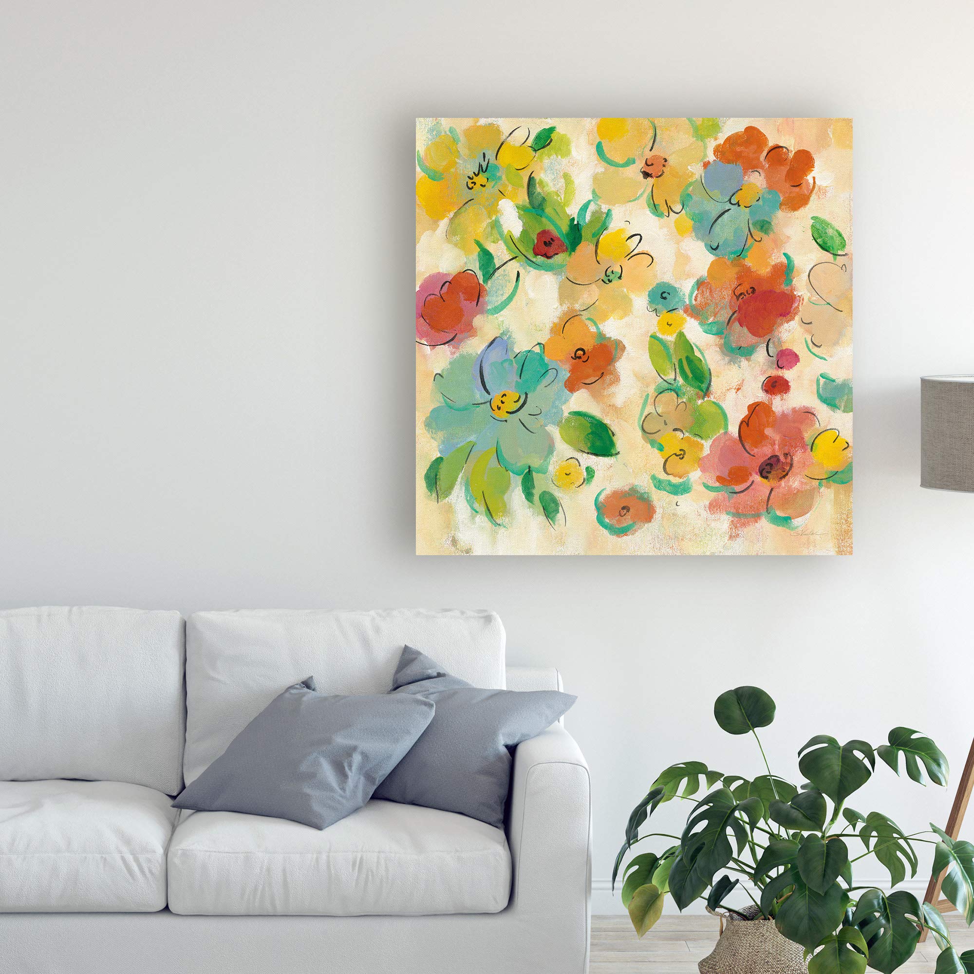 Trademark Fine Art Playful Floral Trio II by Silvia Vassileva, 12x12 3 pack