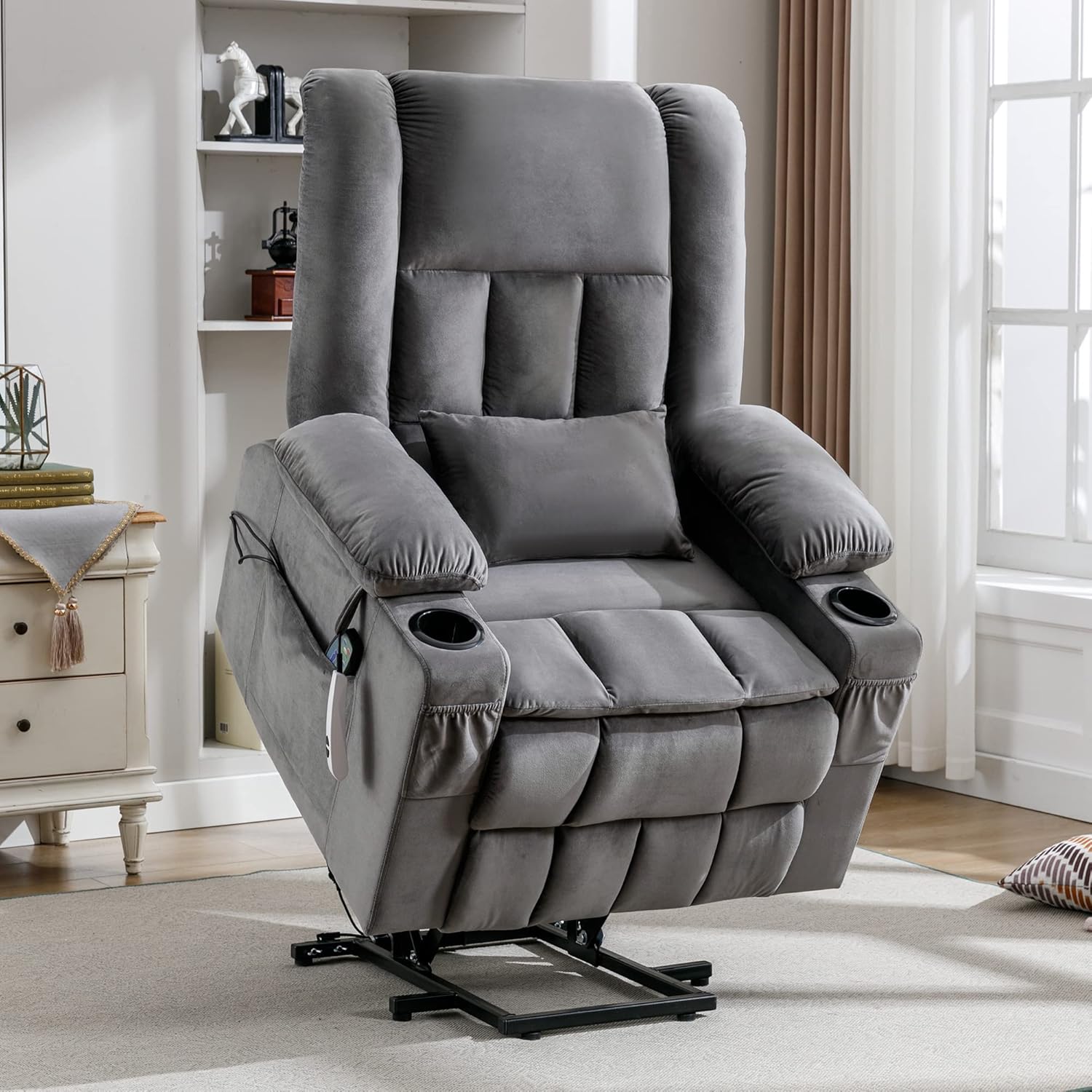 GUEAPY Power Lift Recliner Chair for Elderly Velvet Power