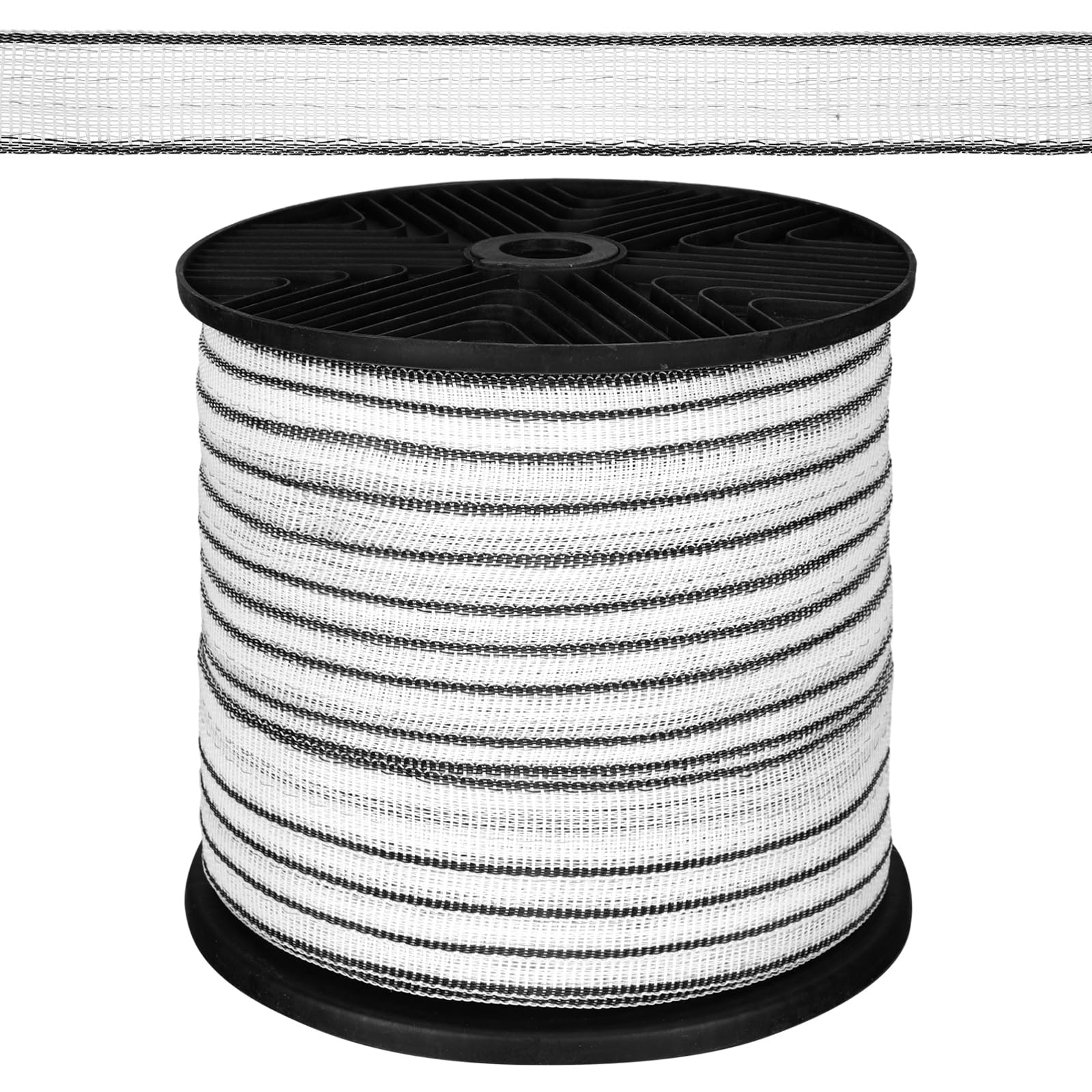 Yaocom Cinta de valla eléctrica de 200 m para ganado con cinta de polietileno de alta visibilidad, kit de valla eléctrica de alambre caliente con 4 conductores de acero inoxidable de 0,18 mm (3/4