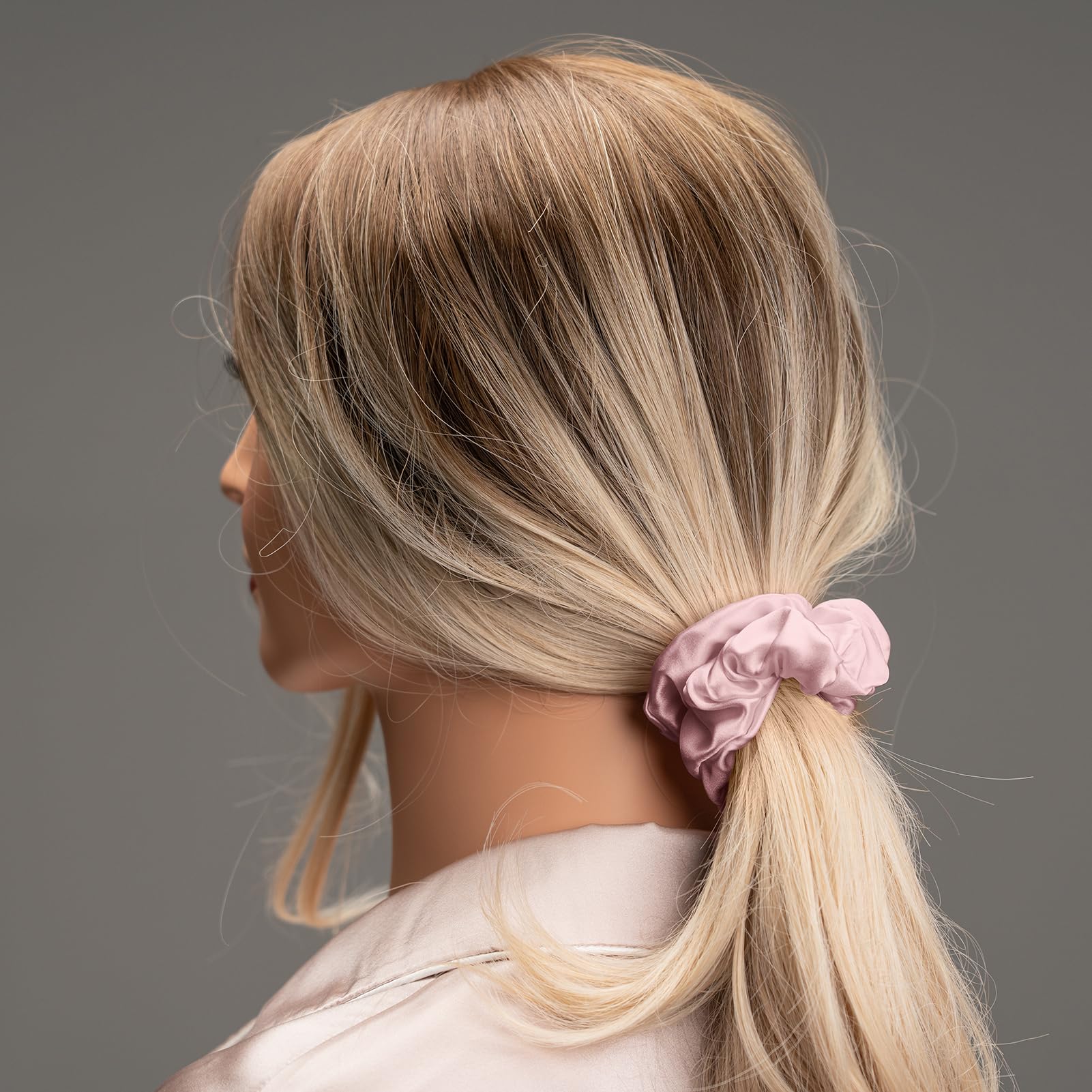 Coleteros de seda para el cabello, 100 % seda de morera
