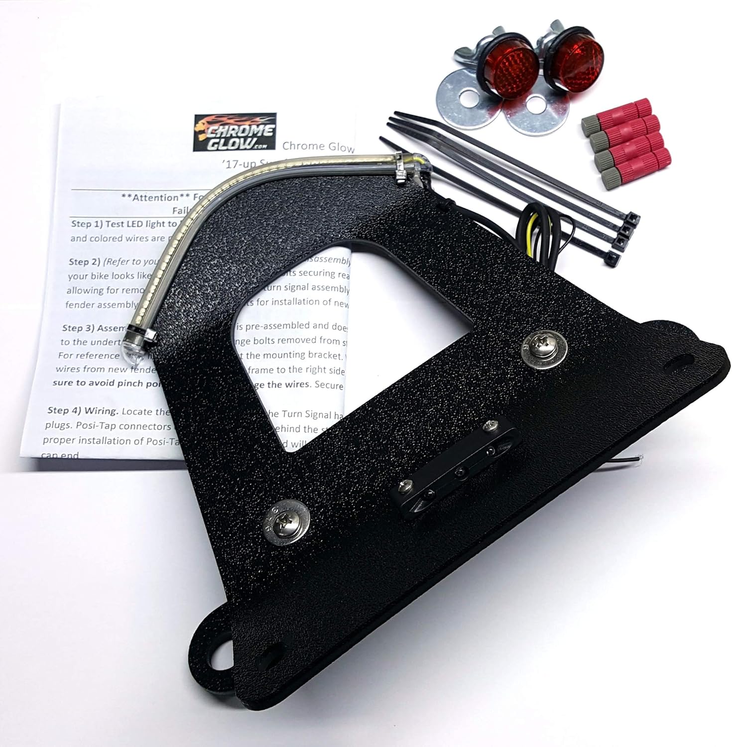 Tucked Fender Eliminator with Amber LED Turn Signal Light Bar for Suzuki GSX-R1000 2017 and Newer - Smoked Lens