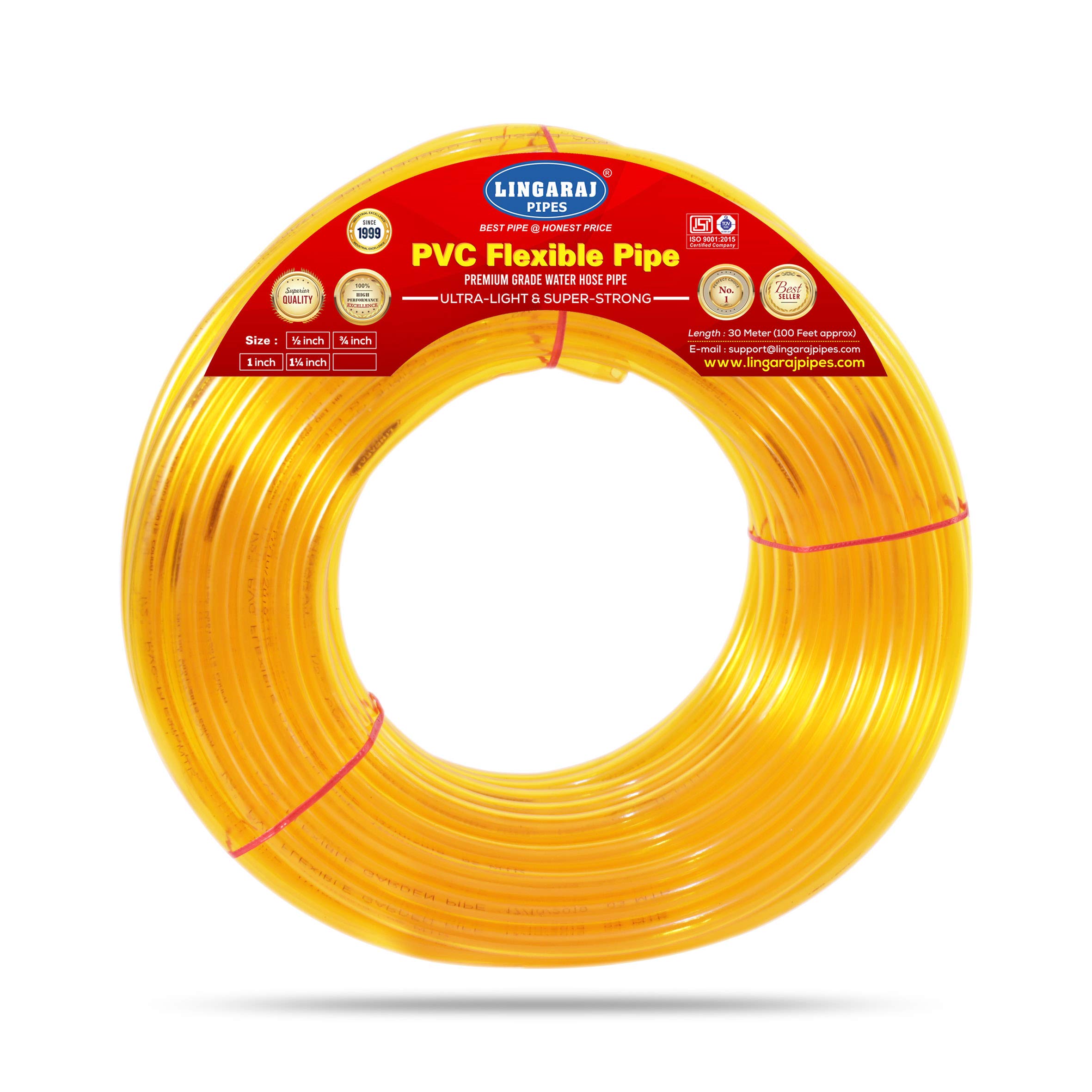 LINGARAJ ® 0.5 Inch PVC Flexible Hose Pipe Use for Garden Watering, Car Bike Wash, Agricultural, Floor Clean, Pet Bath, Yellow Color Inches 15 Mtr Long Length tube 50 feet Approx (B082HVH8BC) Amazon Price History, Amazon Price Tracker