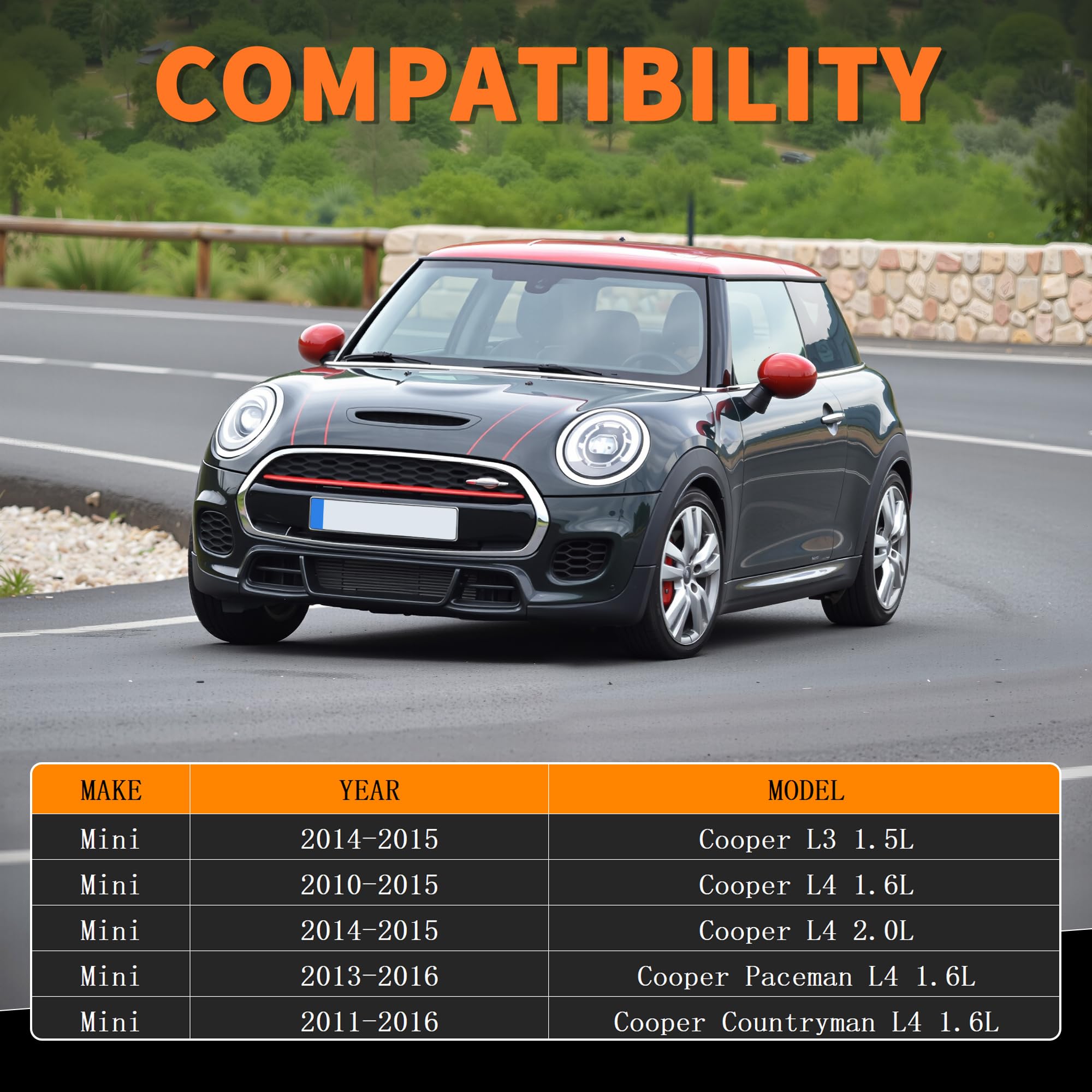 Tendicinghia a serpentina tendicinghia folle e puleggia per pompa dell'acqua, adatto per Mini Cooper, Cooper Paceman, Cooper Countryman 1.6L 2.0L L4/1.5L L3, sostituisce 11287598833