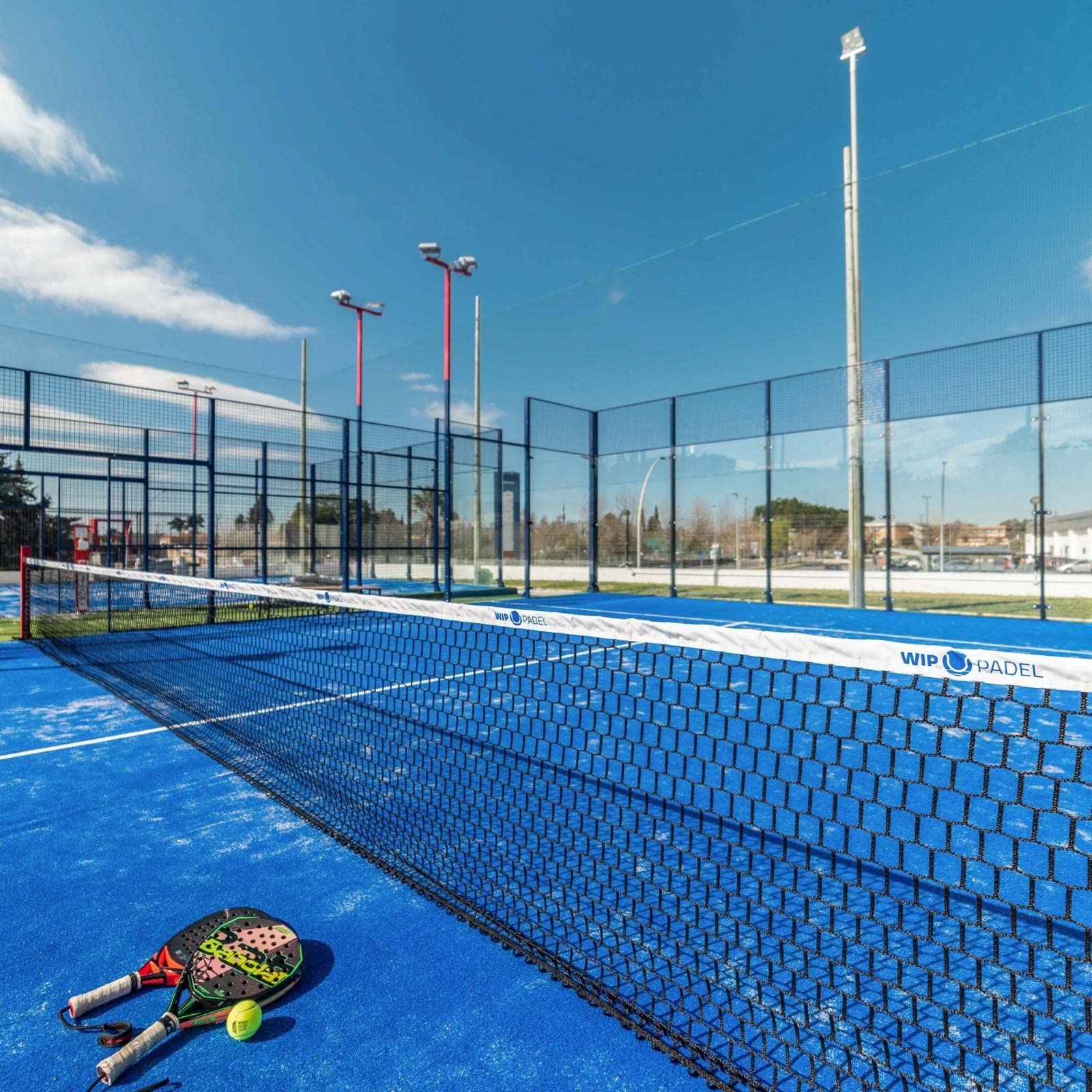 Wip Padel - Rete da Padel Regolamentare 100% Made in Italy, Rete Professionale a Maglia Quadrata Annodata (Branded)