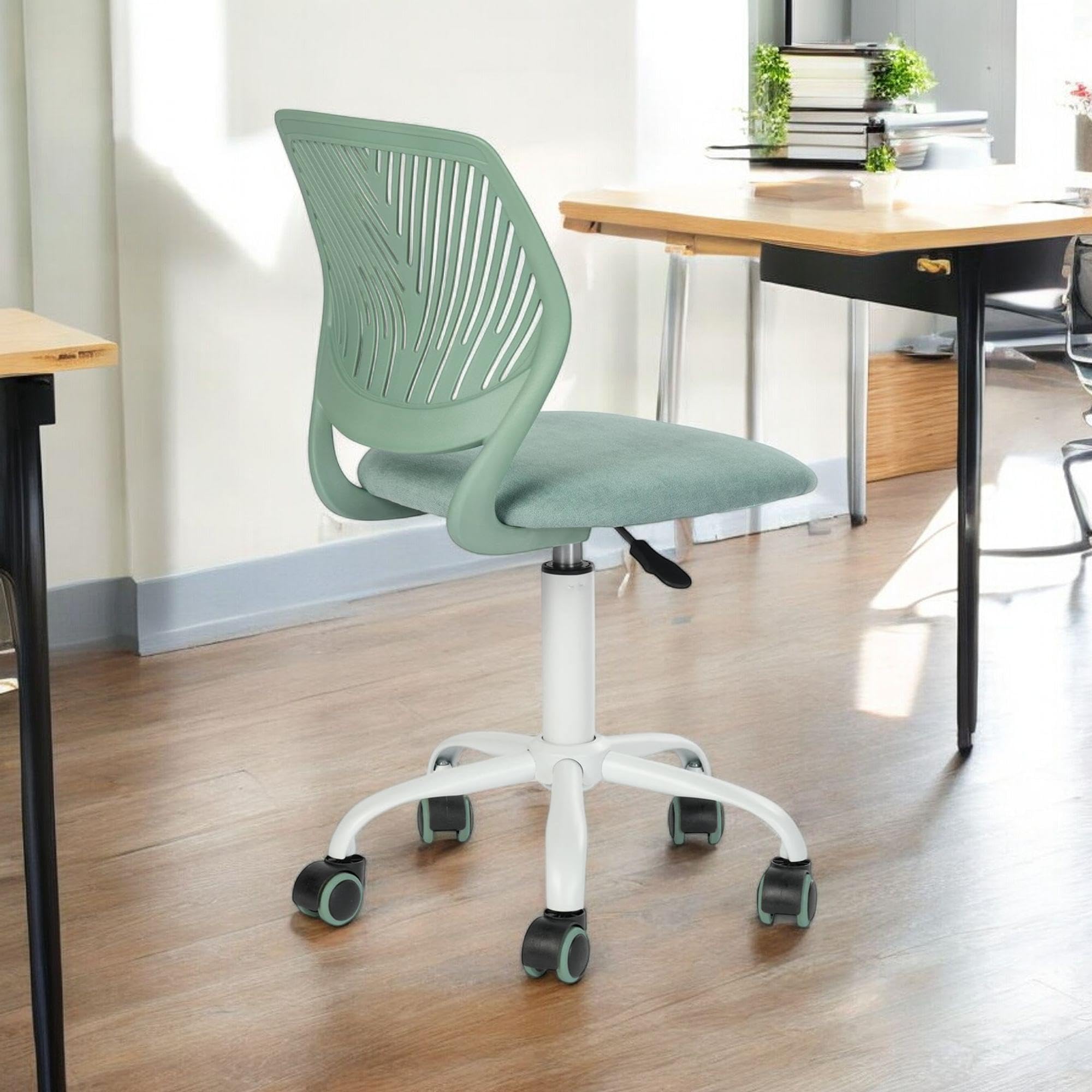 HOMYLIN Chaise de Salle de Classe Pivotante Réglable en Hauteur, Tabouret de Bureau Ergonomique sans Accoudoirs avec Roulettes