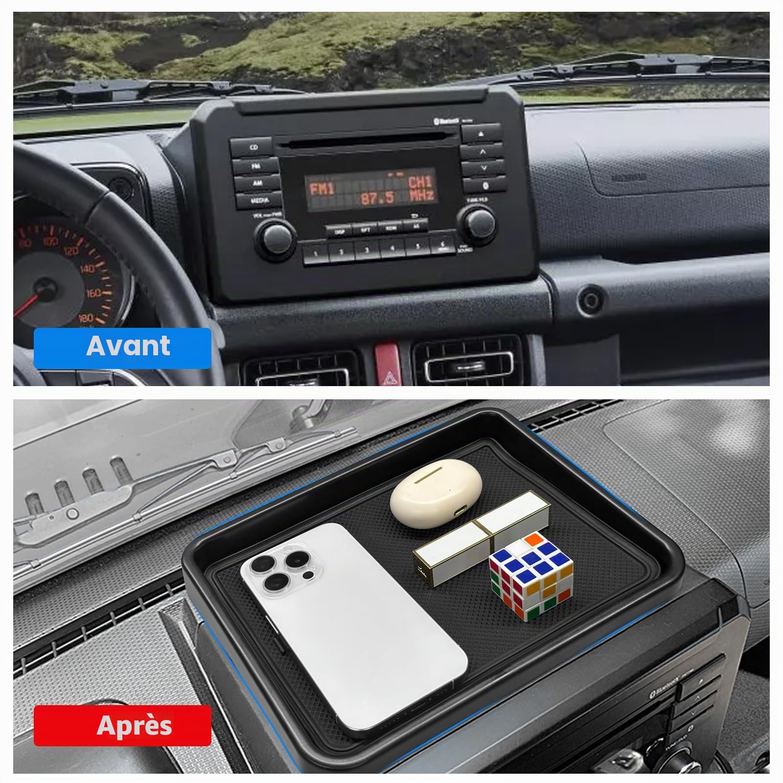 SHAOHAO 4-Piece Set Suzuki Jimny JB64W JB74W 2018-2025 (Central Console Organizer, Rear Dashboard Organizer) Suzuki Jimny Accessories