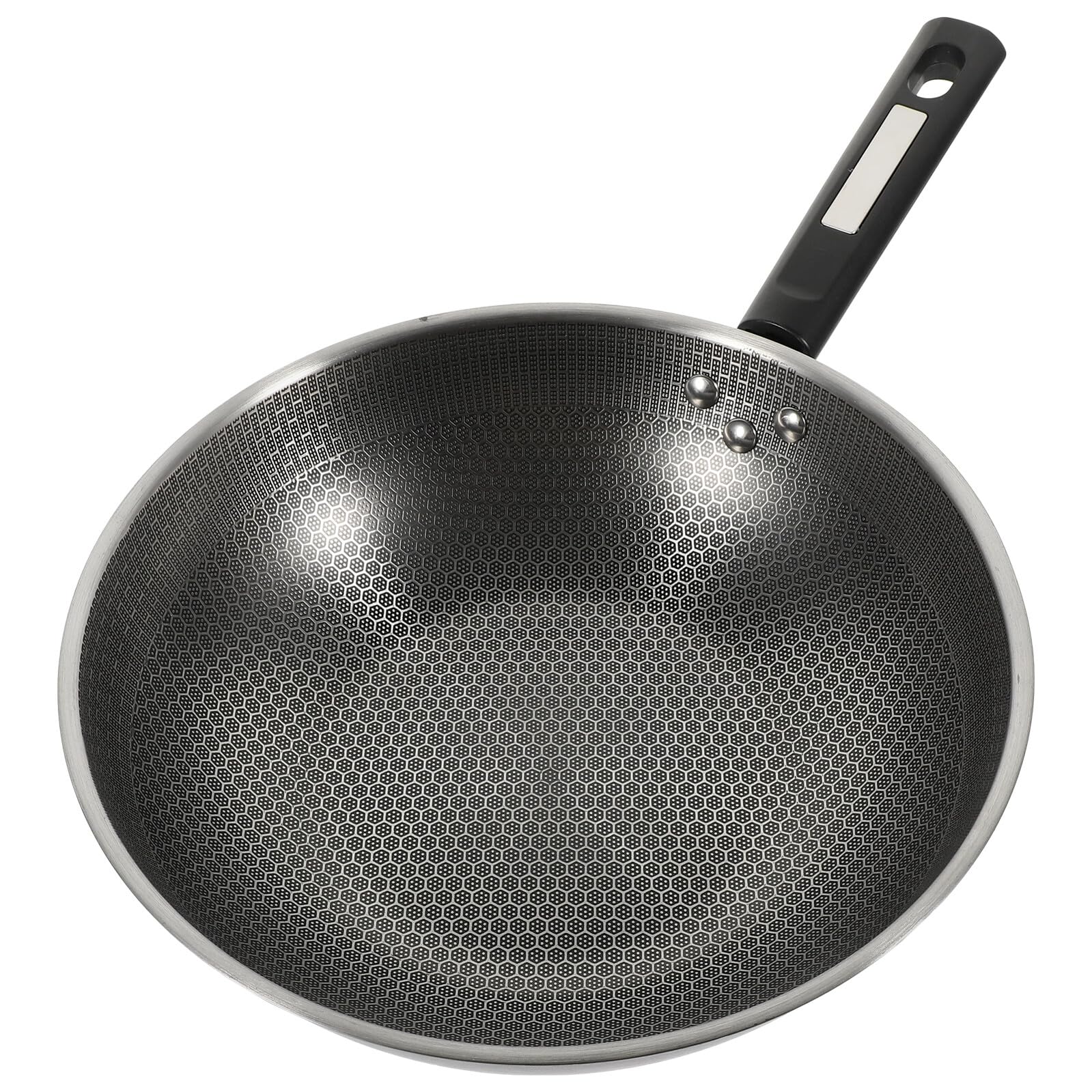 Housoutil Padella per in Acciaio Inossidabile e Antiaderente Rivestimento a Nido D'ape, Manico Ergonomico Fondo Piatto Cucina Quotidiana