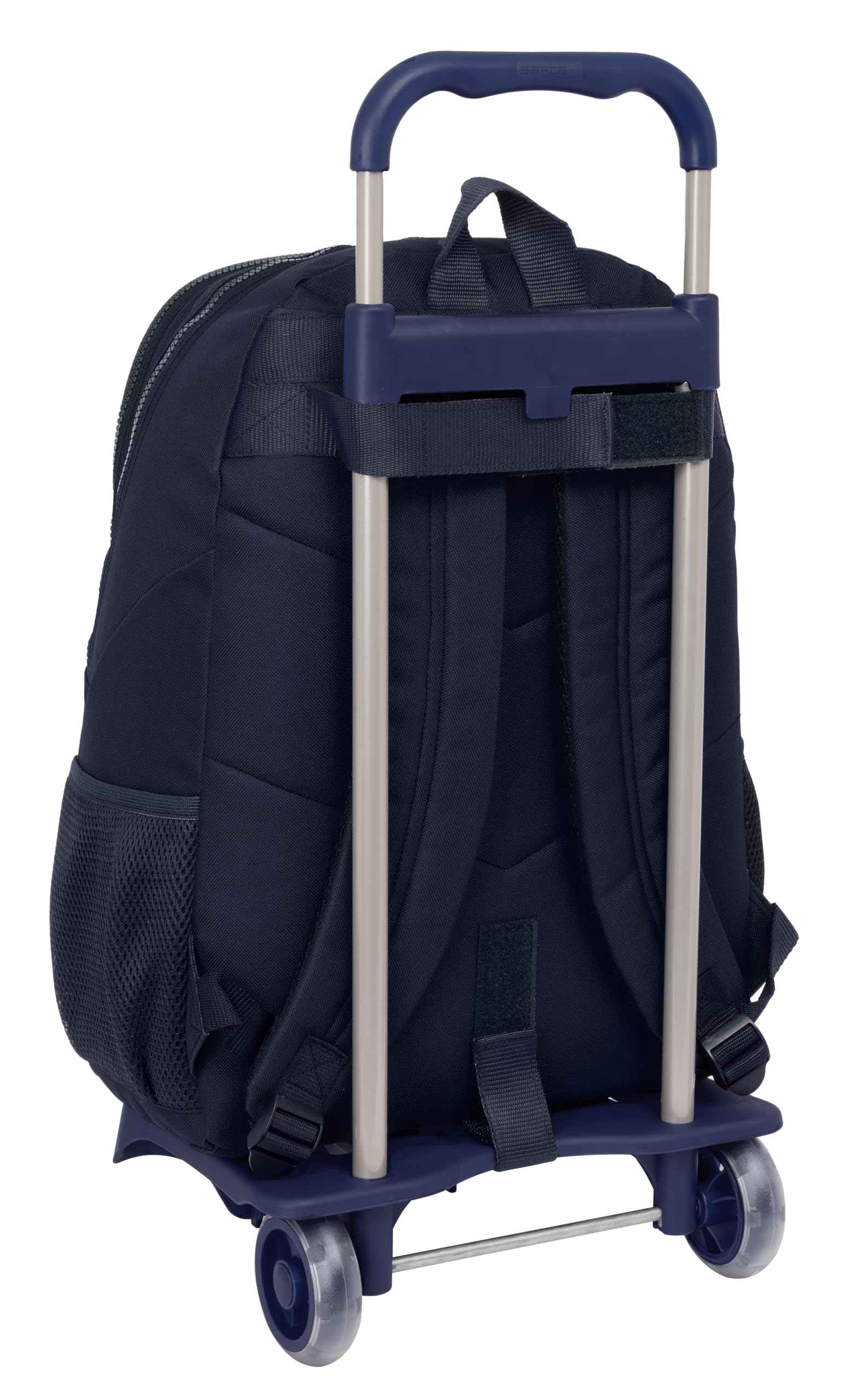 Safta REAL MADRID 2ª EQUIPACIÓN 24/25 - Mochila Escolar con Carro, Ideal para Niños de Diferentes Edades, Cómoda y Versátil, Calidad y Resistencia, 33x15x43 cm, Color Azul Marino