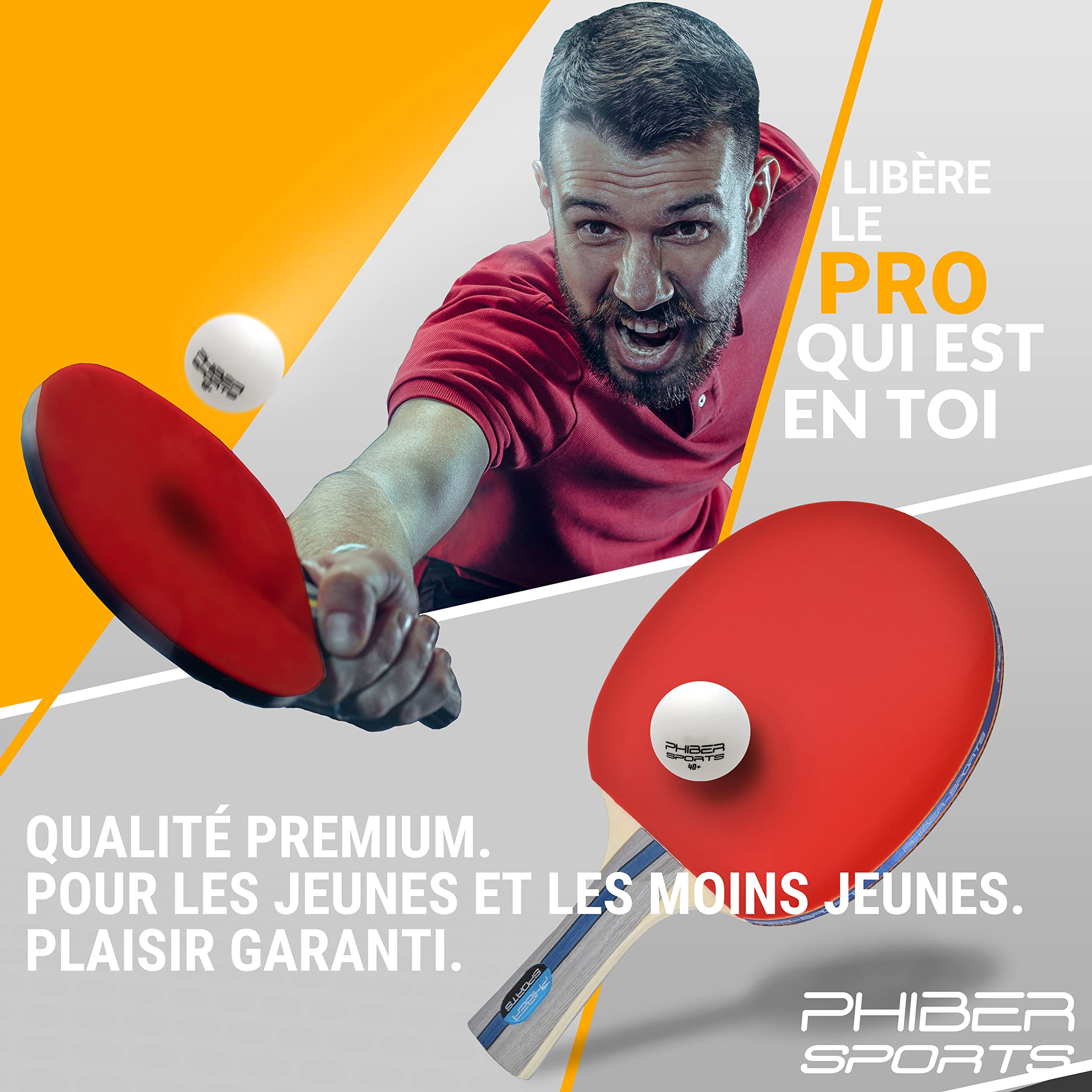 4 Raquettes Balles Set Ping-Pong PHIBER-SPORTS Premium - 4 Raquettes 8 Balles Sac - Pour Débutants Et Pros Raquettes Balles Sac 4 Raquettes Balles Set Ping-Pong PHIBER-SPORTS Premium - 4 Raquettes 8 Balles Sac - Pour Débutants Et Pros Raquettes Balles Sac
