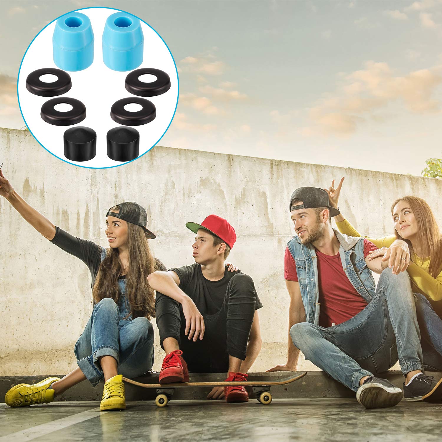 Shappy 20 Pezzi Boccole per Skateboard Boccole per Longboard Camion Rondelle di Skateboard per 7 Pollici Skateboard Camion