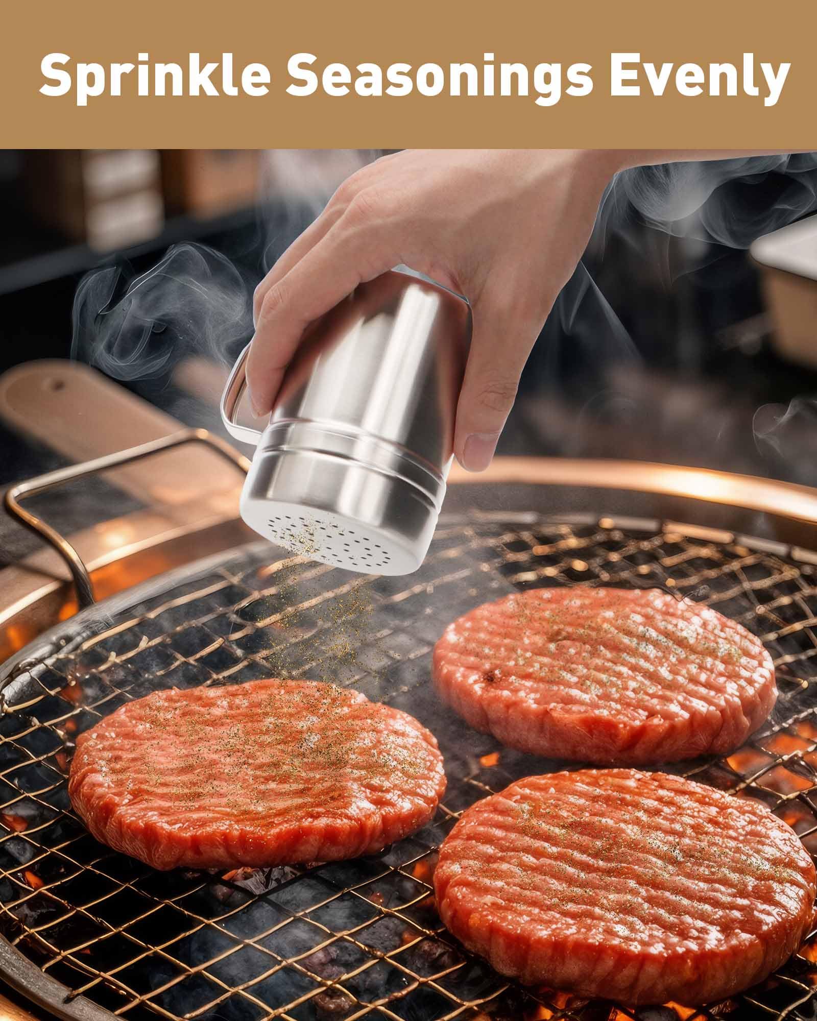 BS-VOG Kit Smashed Burger con Smashed Burger Press 6,2", Spatola & Spargipolvere – Set di Accessori da Cucina in Acciaio Inox per Carne, Pancetta & Pressa per Hamburger