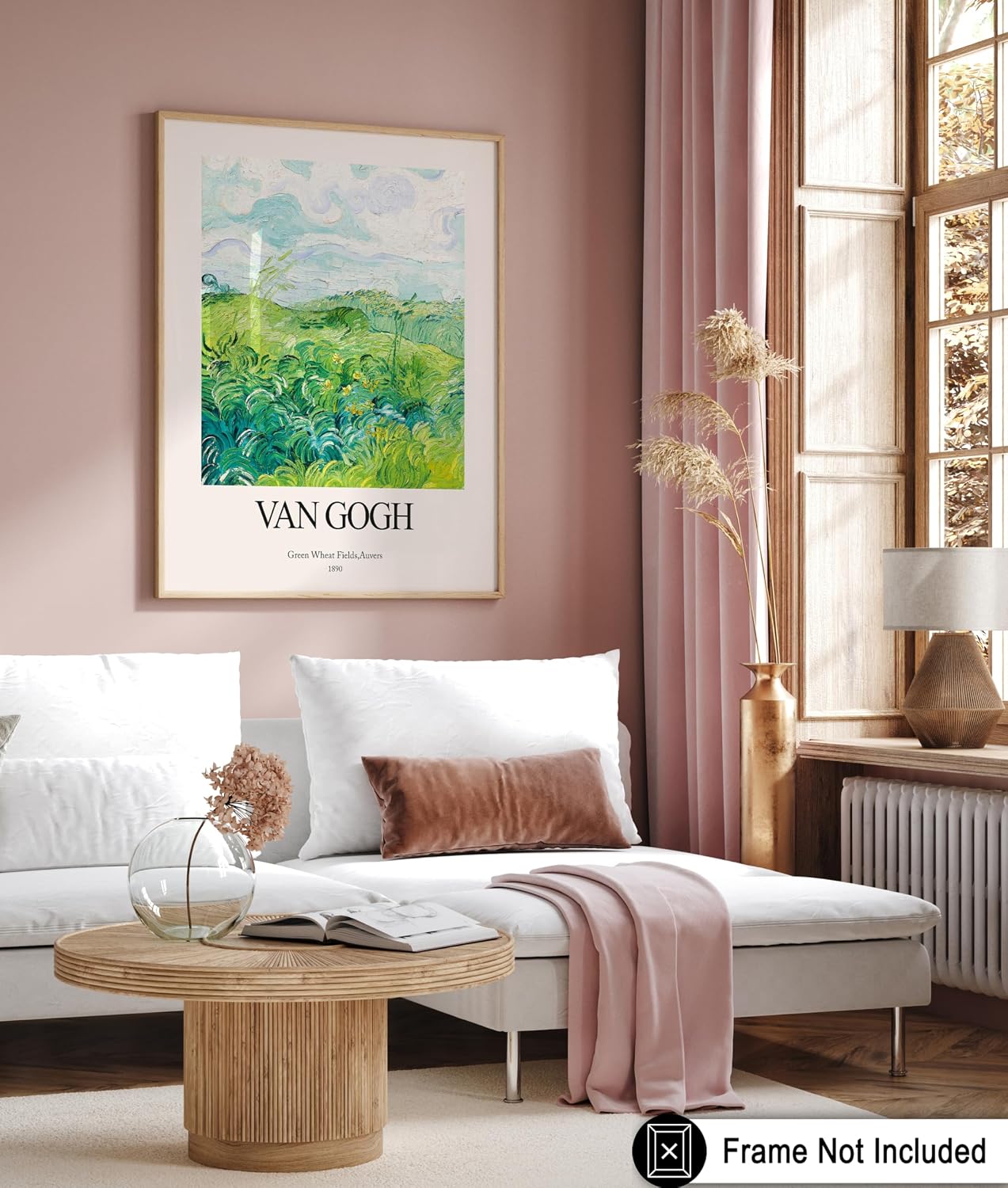 Poster Master Vintage Green Wheat Fields Print - Retro Van Gogh Poster - Impressionism Art - Gift for Men & Women - Classic Decor for Bedroom, Living Room or Dorm - 8x10 UNFRAMED Wall Art