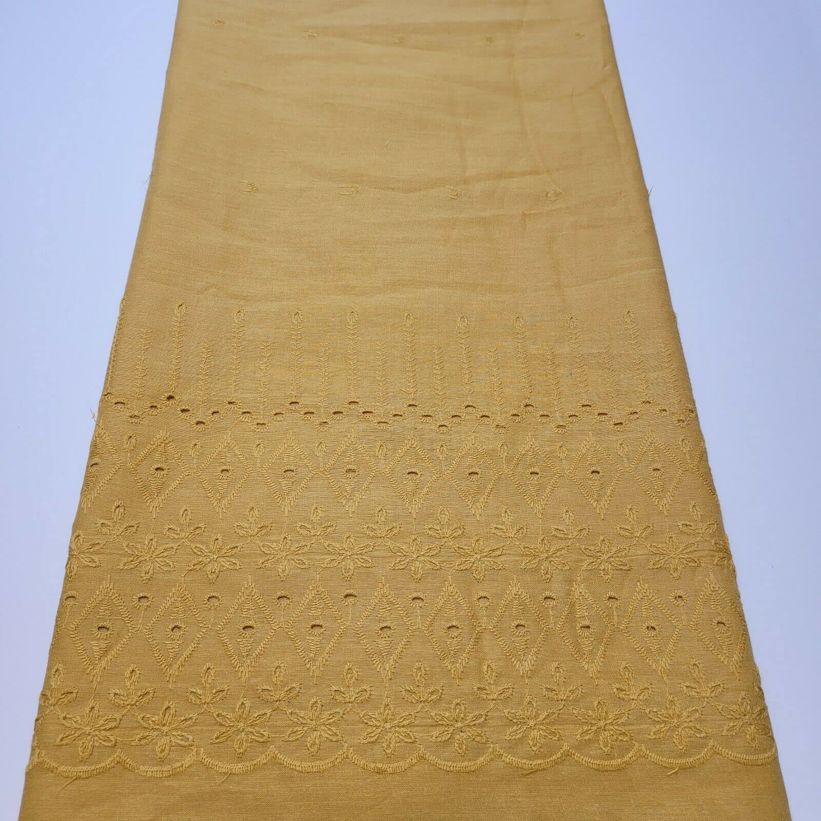 Tessuto Di Cotone Ricamato Per Abiti - Larghezza 127 Cm - Colore Bianco - Ideale Per Sarte E Creazioni