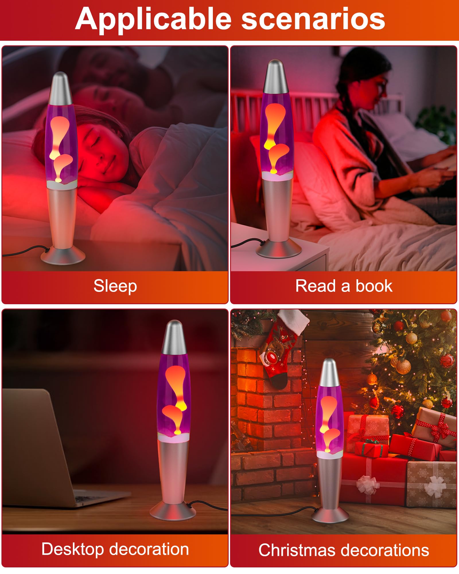 Lámpara de movimiento LED rosa para adultos y niños, lámparas de movimiento líquido con flujos de cera amarilla, lámpara de luz nocturna para el hogar, oficina, habitación, decoración de 2