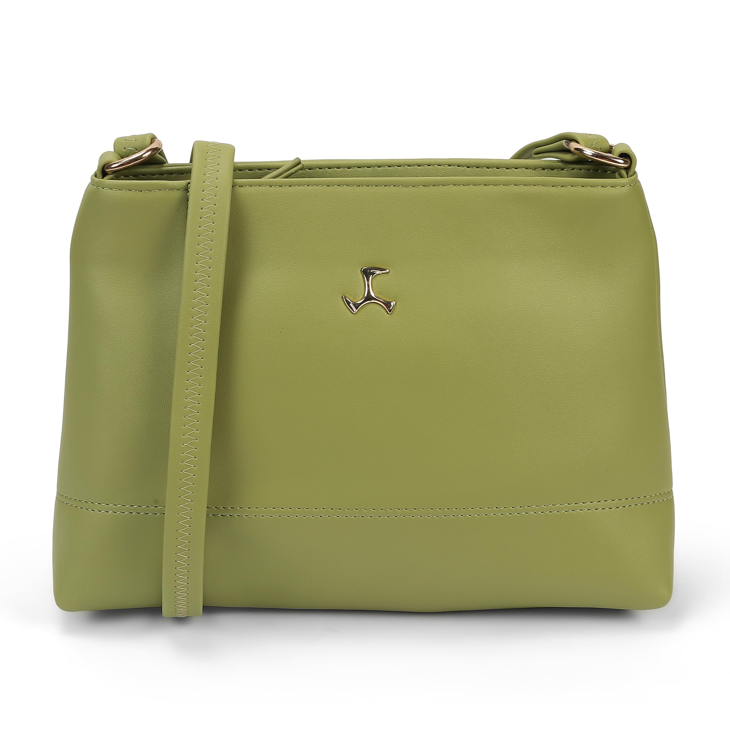Women Casual PU Soft Body Zipper closure Solid Sling Bag-image-12