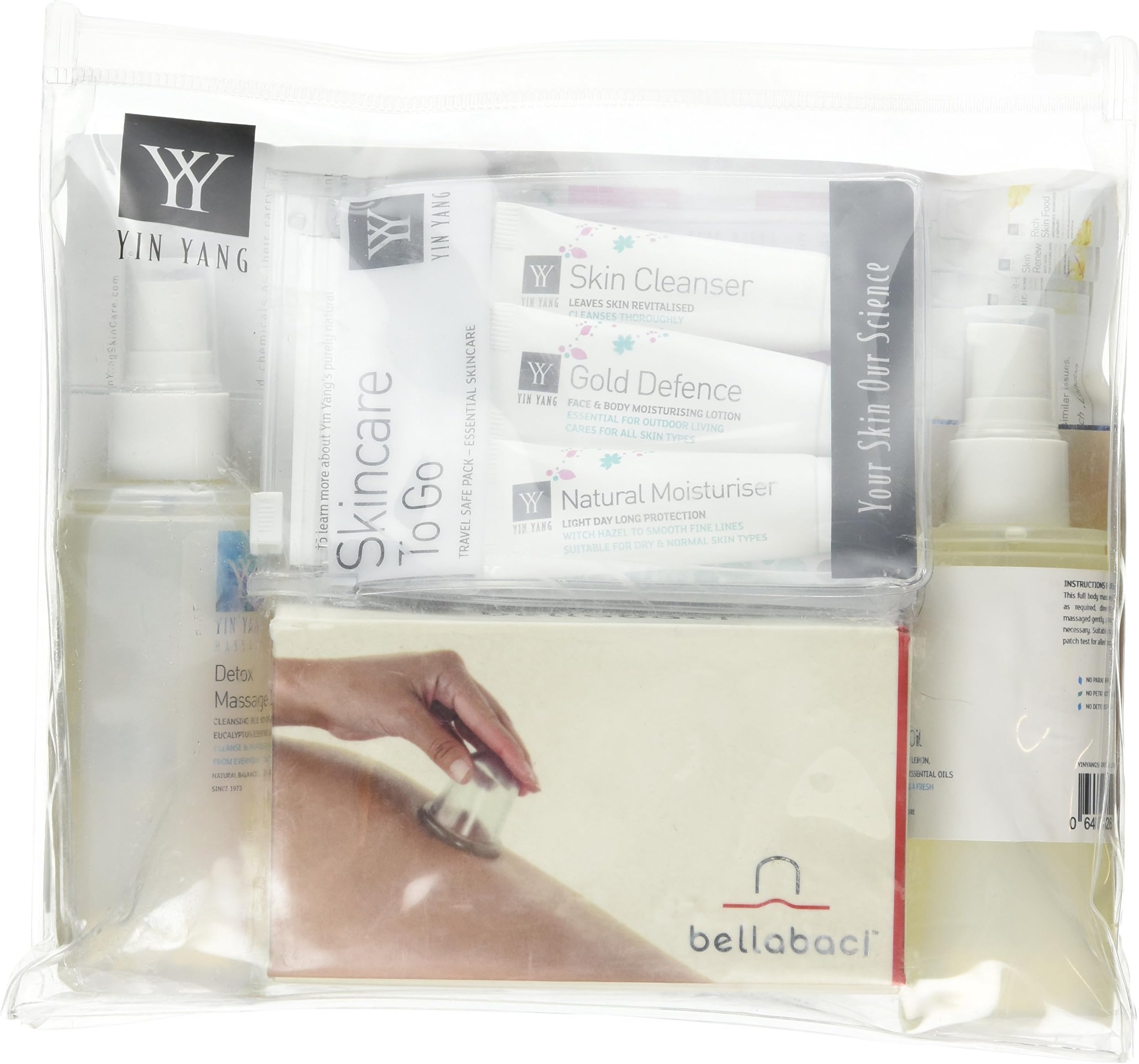 Holistis Supplies Yin Yang Skincare and Bellabaci Body Cup Set with Relax and Soothe Massage Oil