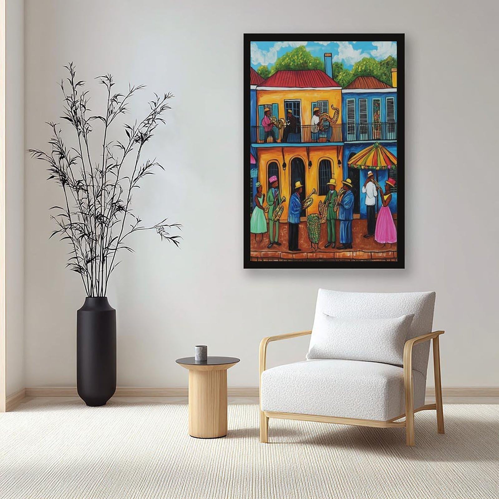 LXWNZE Mardi Gras Parade Art, poster colorato con scena di festival su tela, decorazione per camera da letto, ufficio, stanza, regalo, 40,6 cm L x 61 cm W