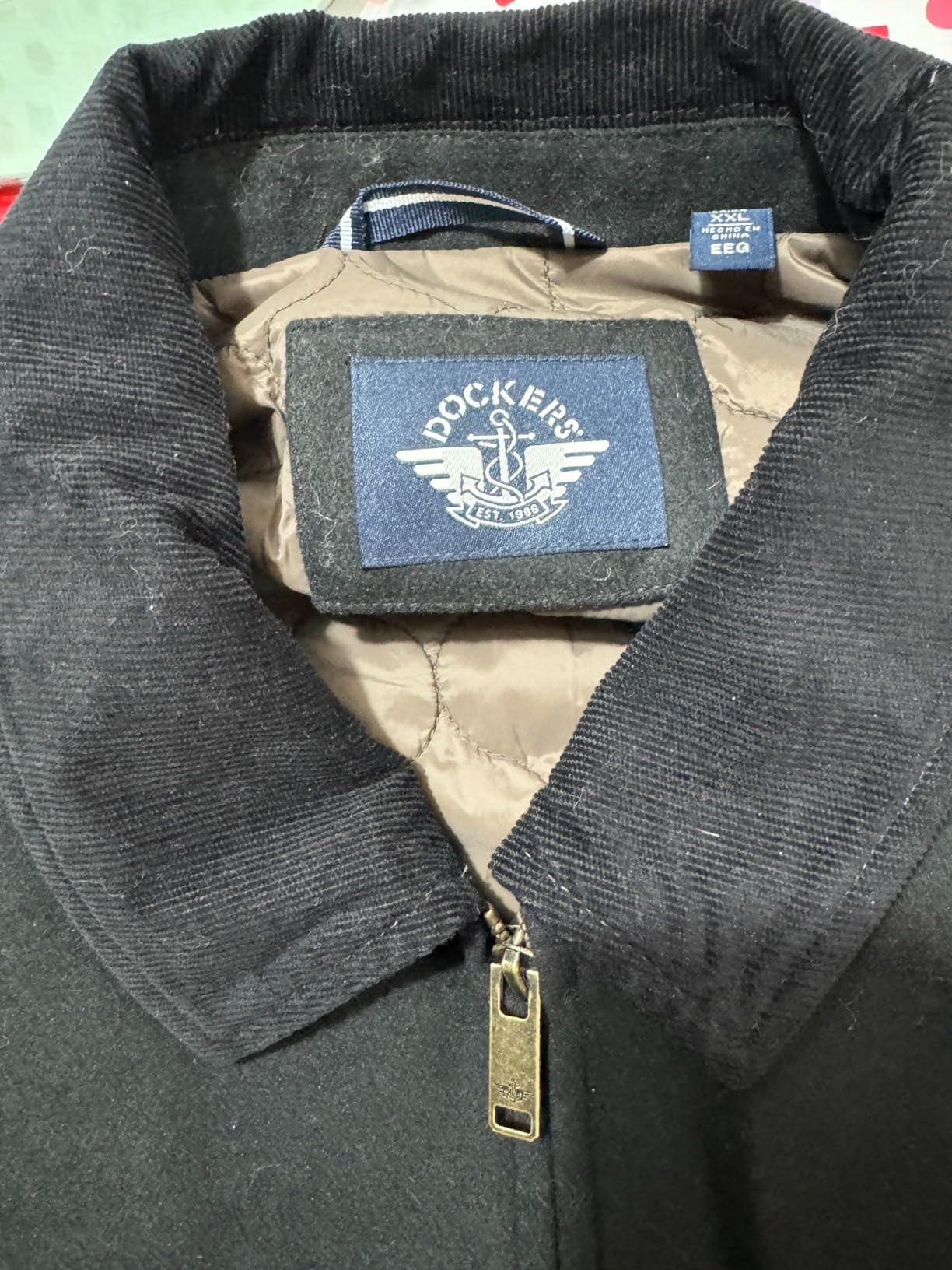 Dockers Men's Wool Blend Open Bottom Jacket with Quilted Bib at Amazon Men’s Clothing store